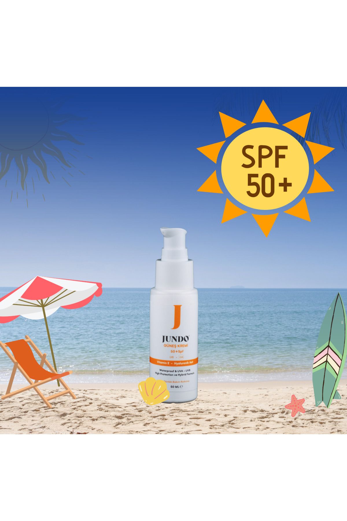 ضدآفتاب ضد لک و رنگ پوست JUNDO با SPF 50