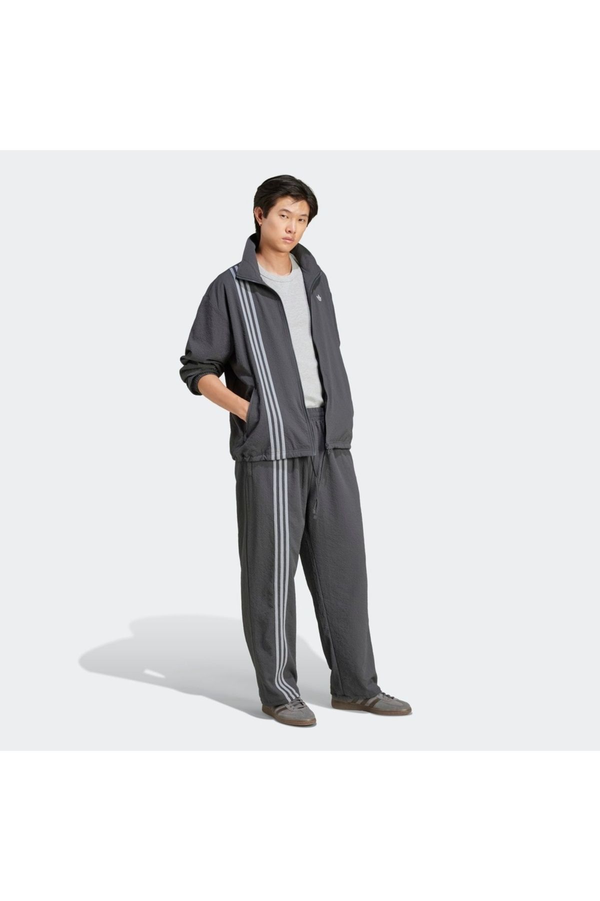 ژاکت ورزشی خاکستری مردانه مد اورجینال adidas