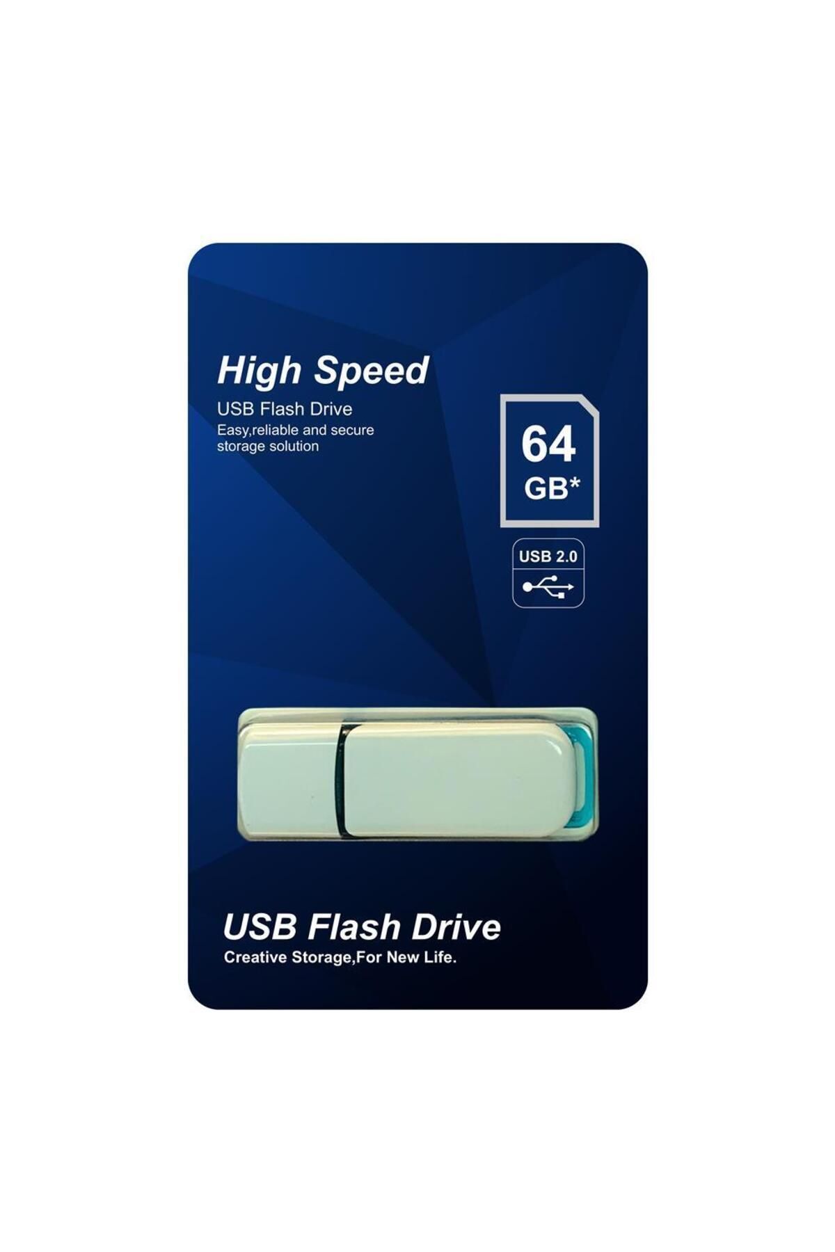 ELBA Flash Bellek 64 Gb Plastik Beyaz-Mavi 2.0 Usb