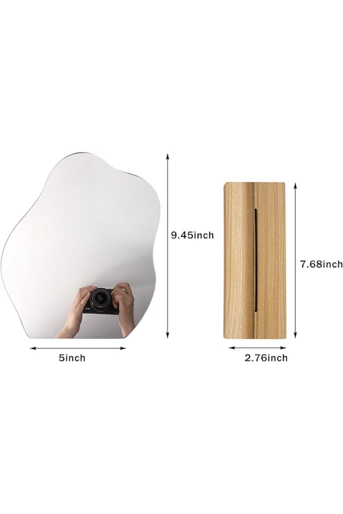 Arabest-Makeup Mirror for Desk, with Stand Aesthetic Vanity Mirror, Frameless Table top and Minimal Spaces 4
