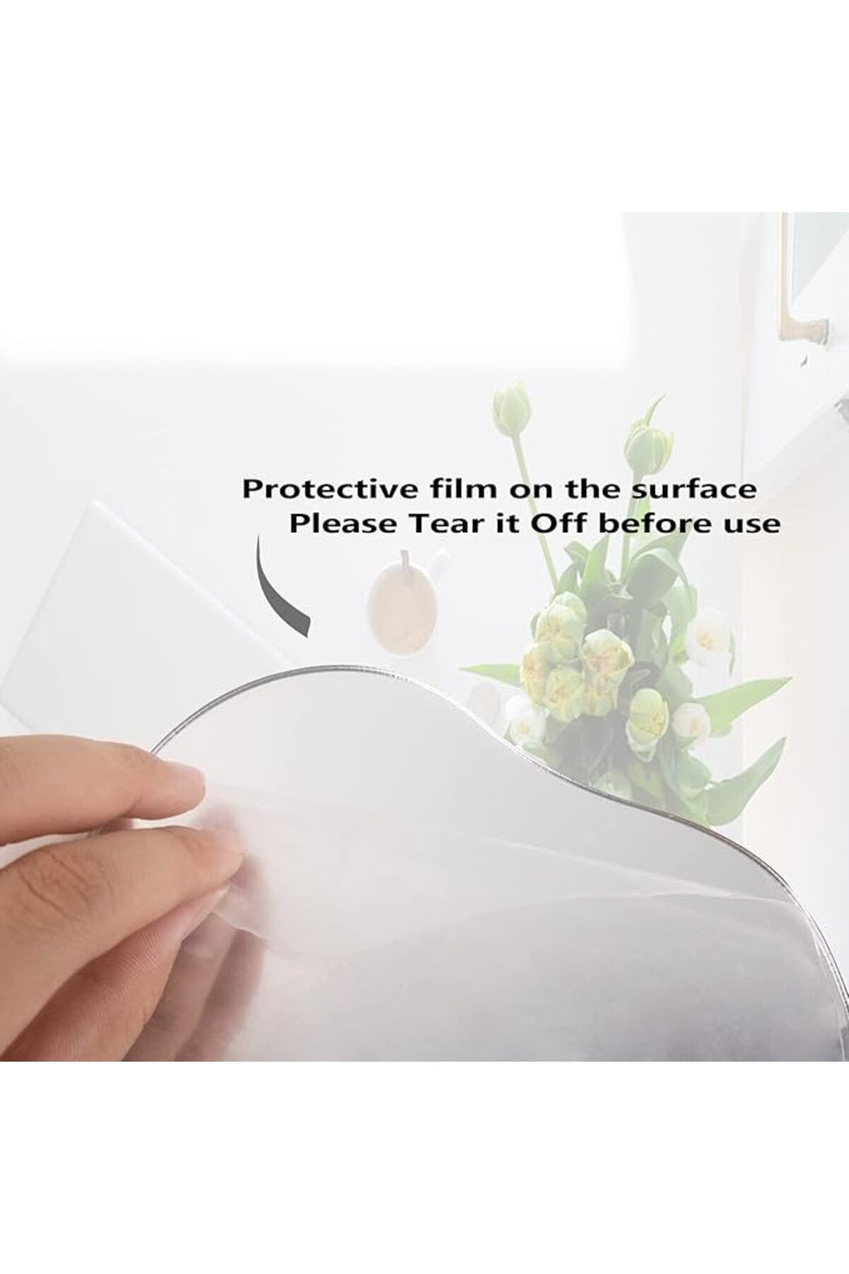 Arabest-Makeup Mirror for Desk, with Stand Aesthetic Vanity Mirror, Frameless Table top and Minimal Spaces 2
