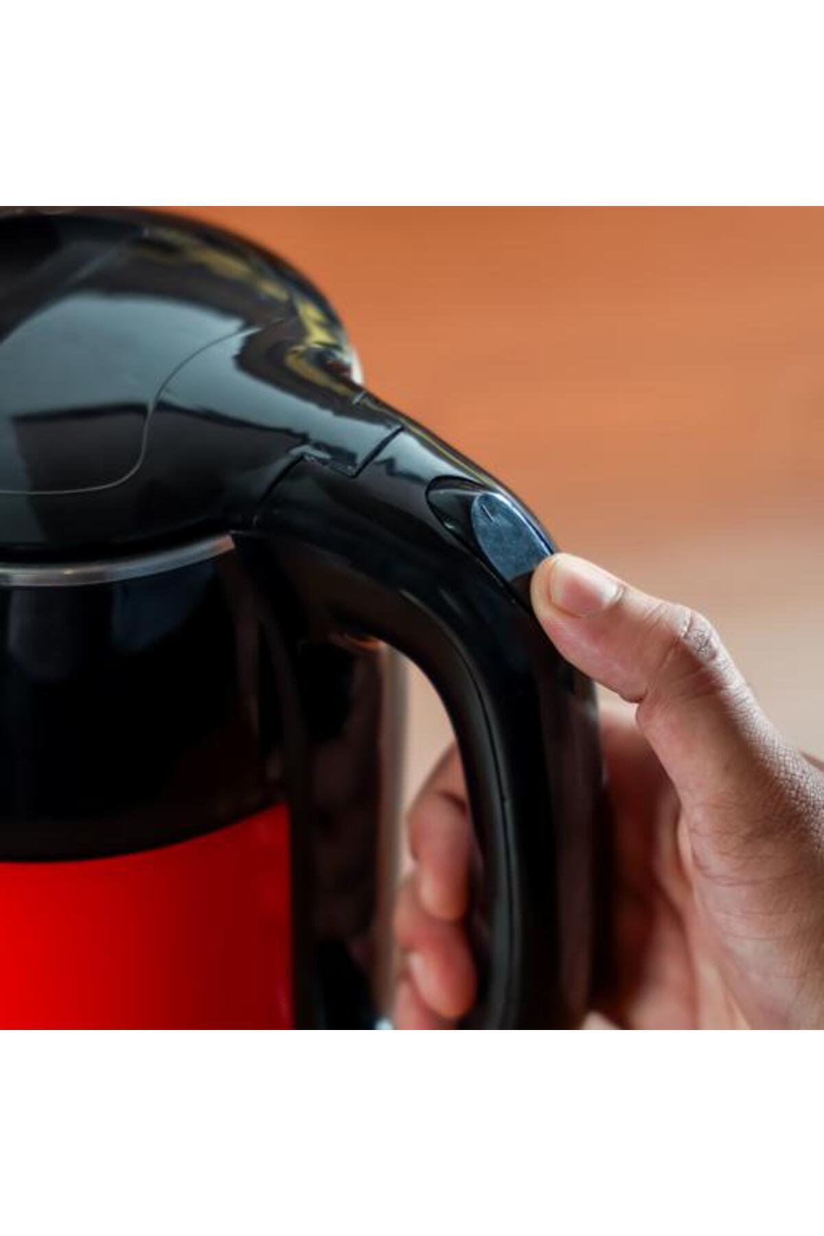 Geepas-1.8 L Double Layer Electric Kettle-  360-Degrees Rotation| 1500 W, Black and Red Color| 3