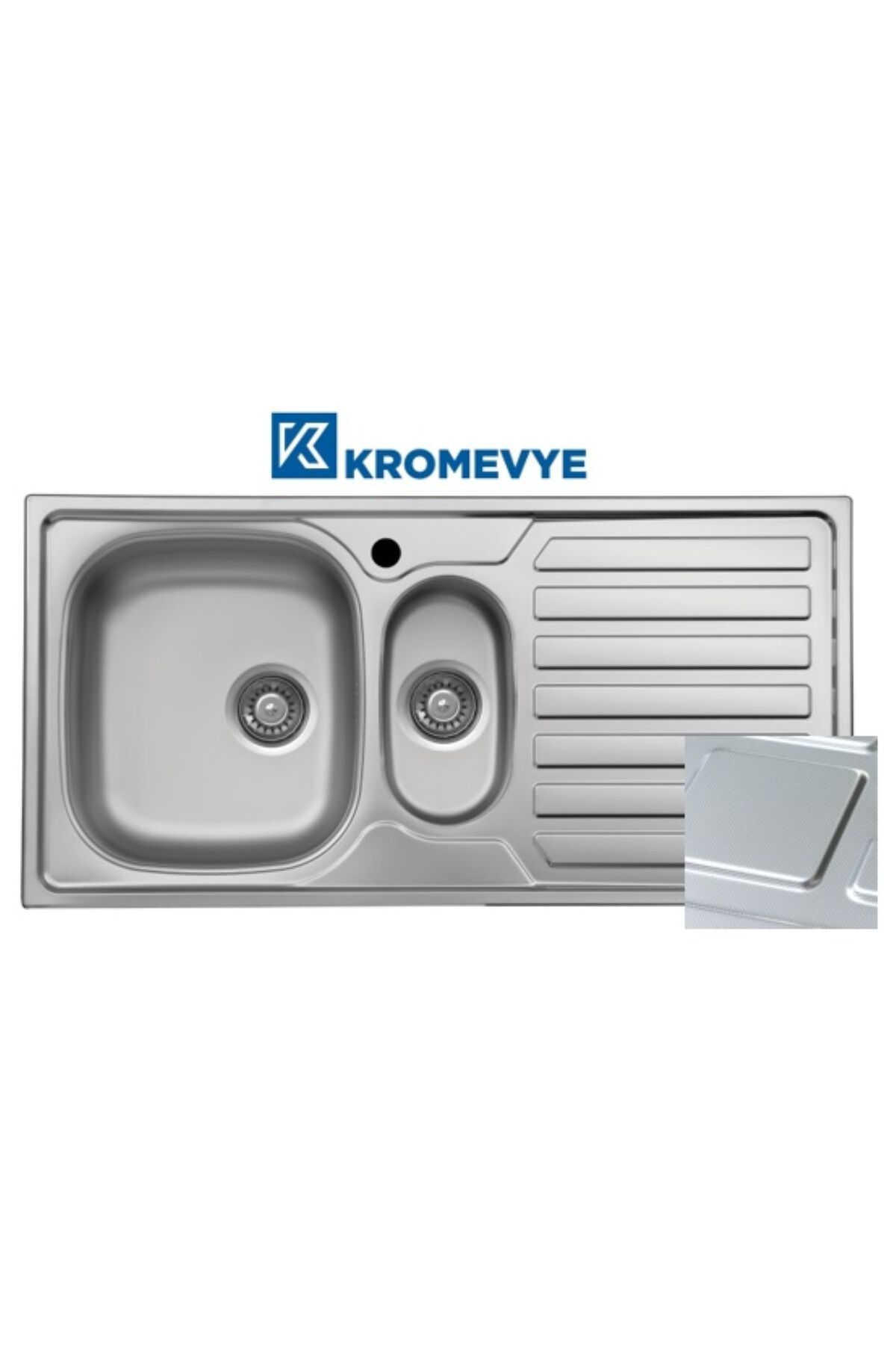 Kromevye CLASSIC EC-336-D SAĞ 50X100 DESENLİ PASLANMAZ ÇELİK MUTFAK EVYESİ