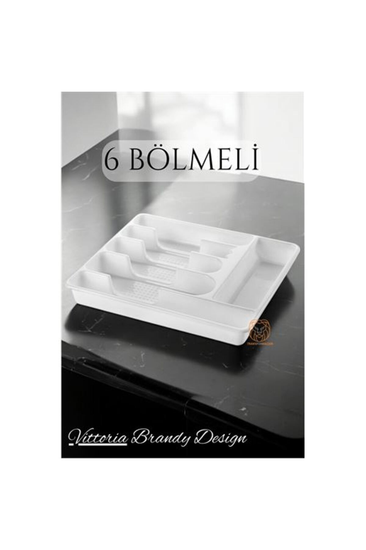 KfksStore Engithalat Çekmece İçi Kaşıklık Kepçelik 6 Gözlü BEYAZ