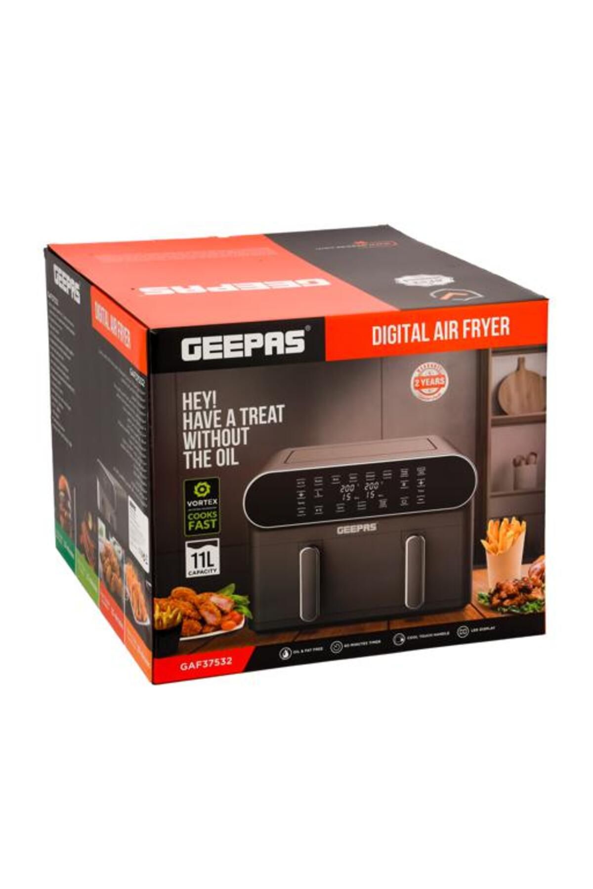 Geepas-Digital Air Fryer- 11 L Capacity with 5.5 L Dual Baskets with Separator 5