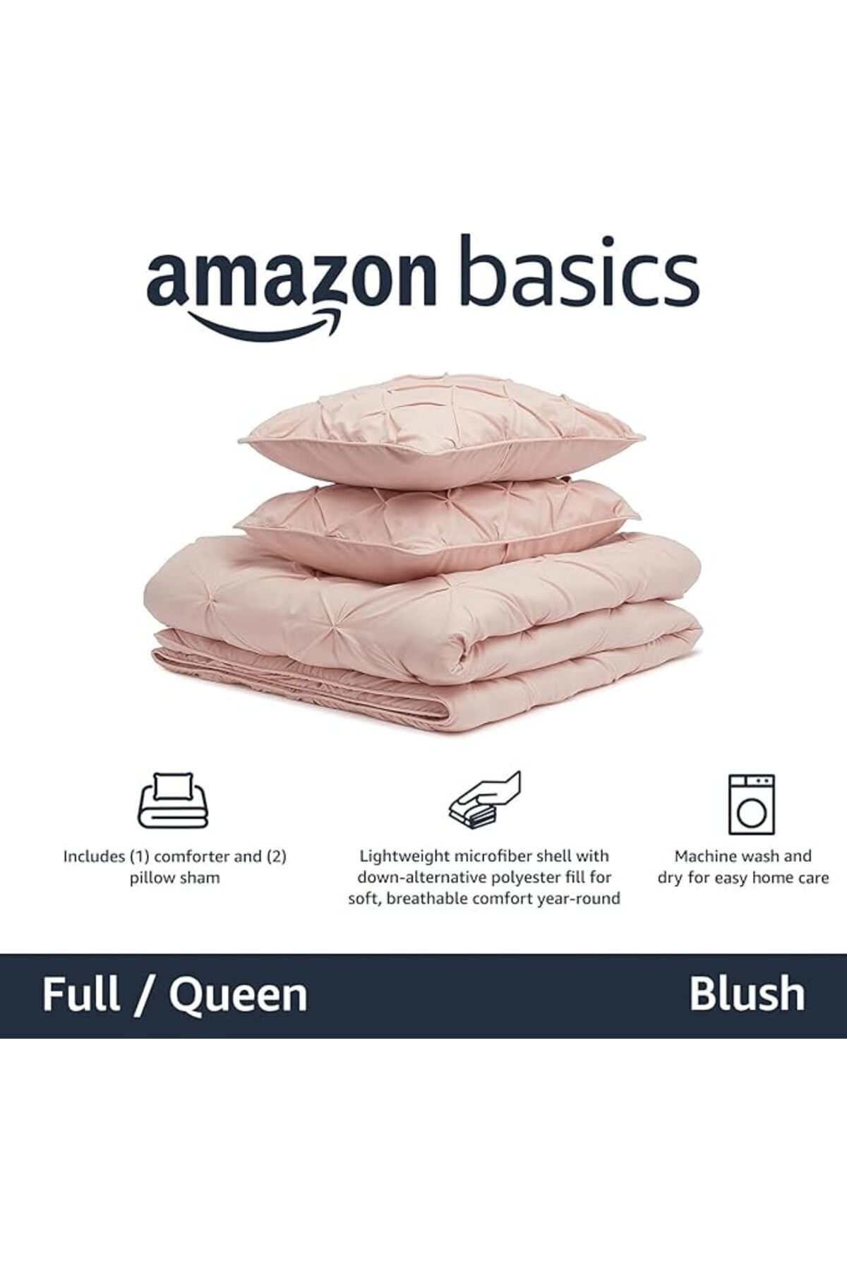 fulina-All-Season Down-Alternative Comforter 3 Piece Bedding Set, Pinched Pleat With Piped Edges 2
