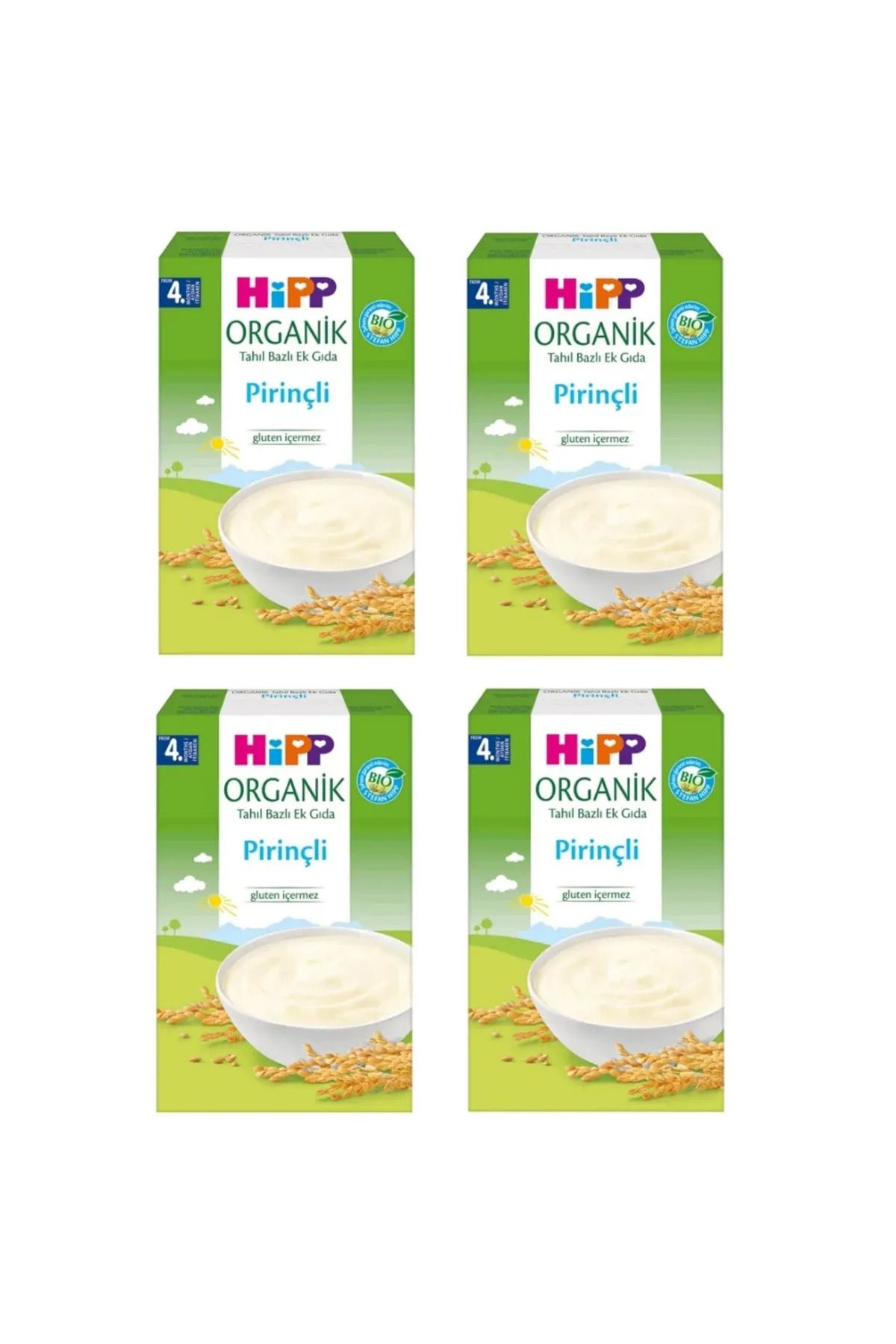 Hipp Organik Pirinçli Tahıl Bazlı Ek Gıda 200 GR +4 Ay 4`lü Avantaj Paketi (800 GR)