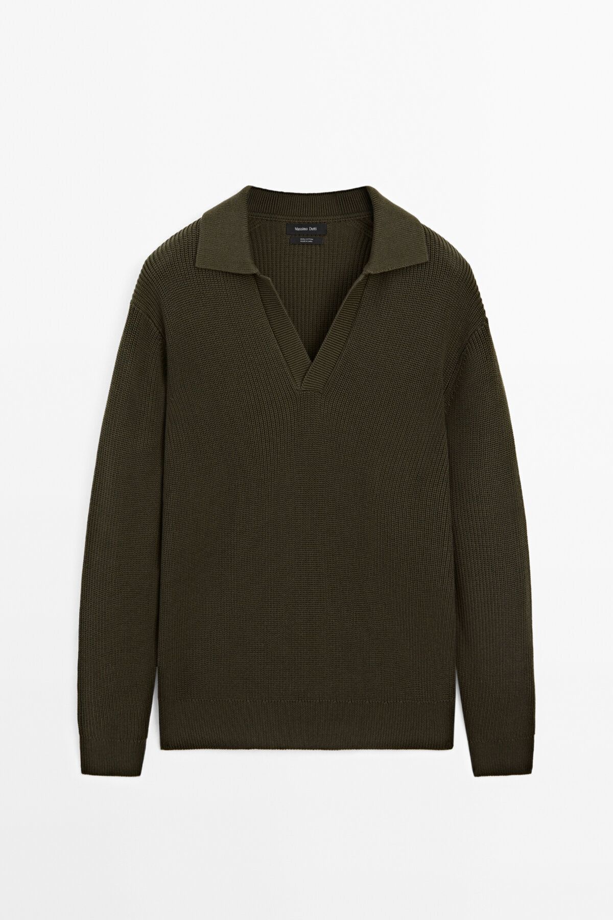 ژاکت جلو باز سبز مردانه 100 ٪ لباس بافتنی فتی Massimo Dutti