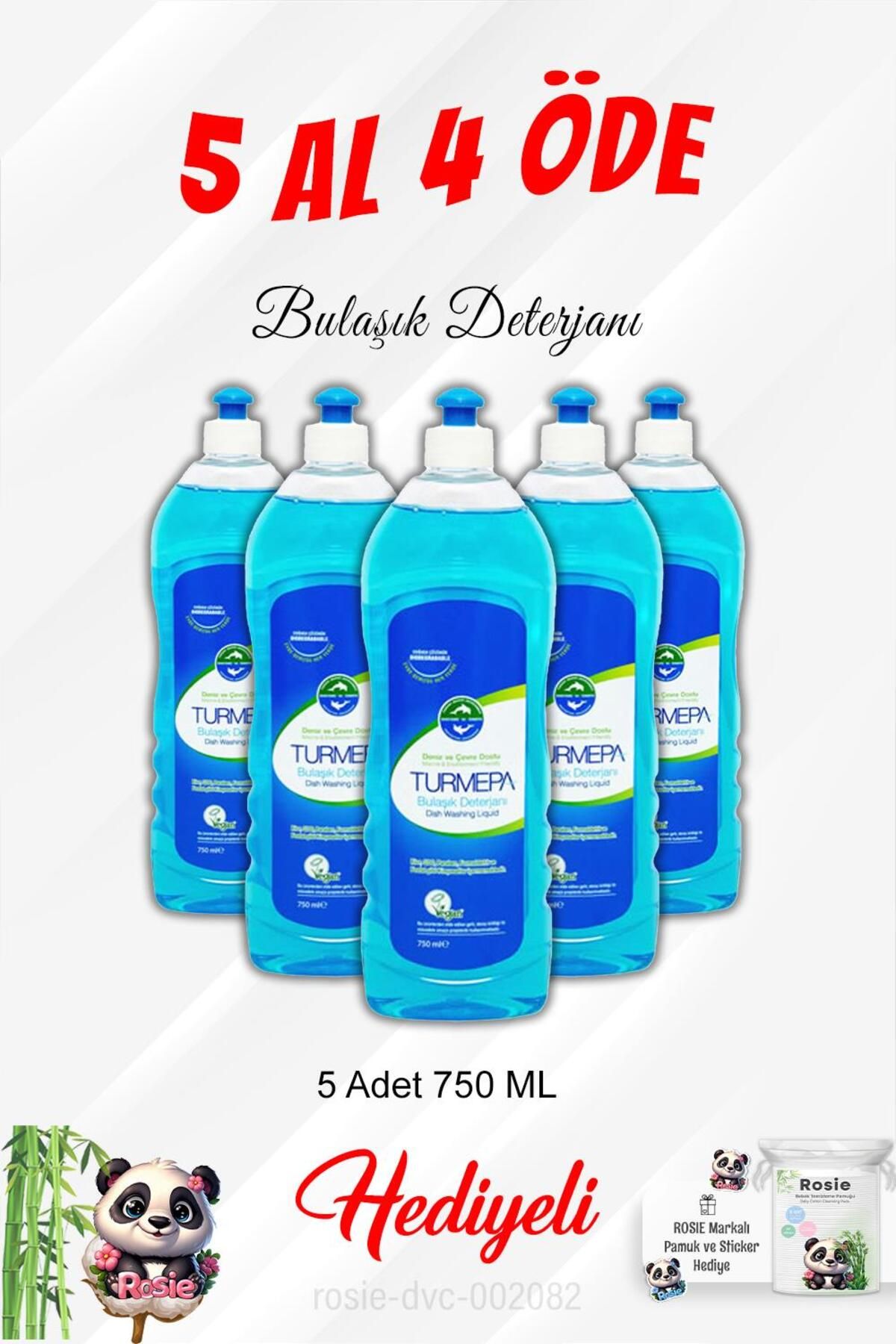 Turmepa Bulaşık Deterjanı Turmepa 750 ML 5 Al 4 Öde ve Rosie Pamuk