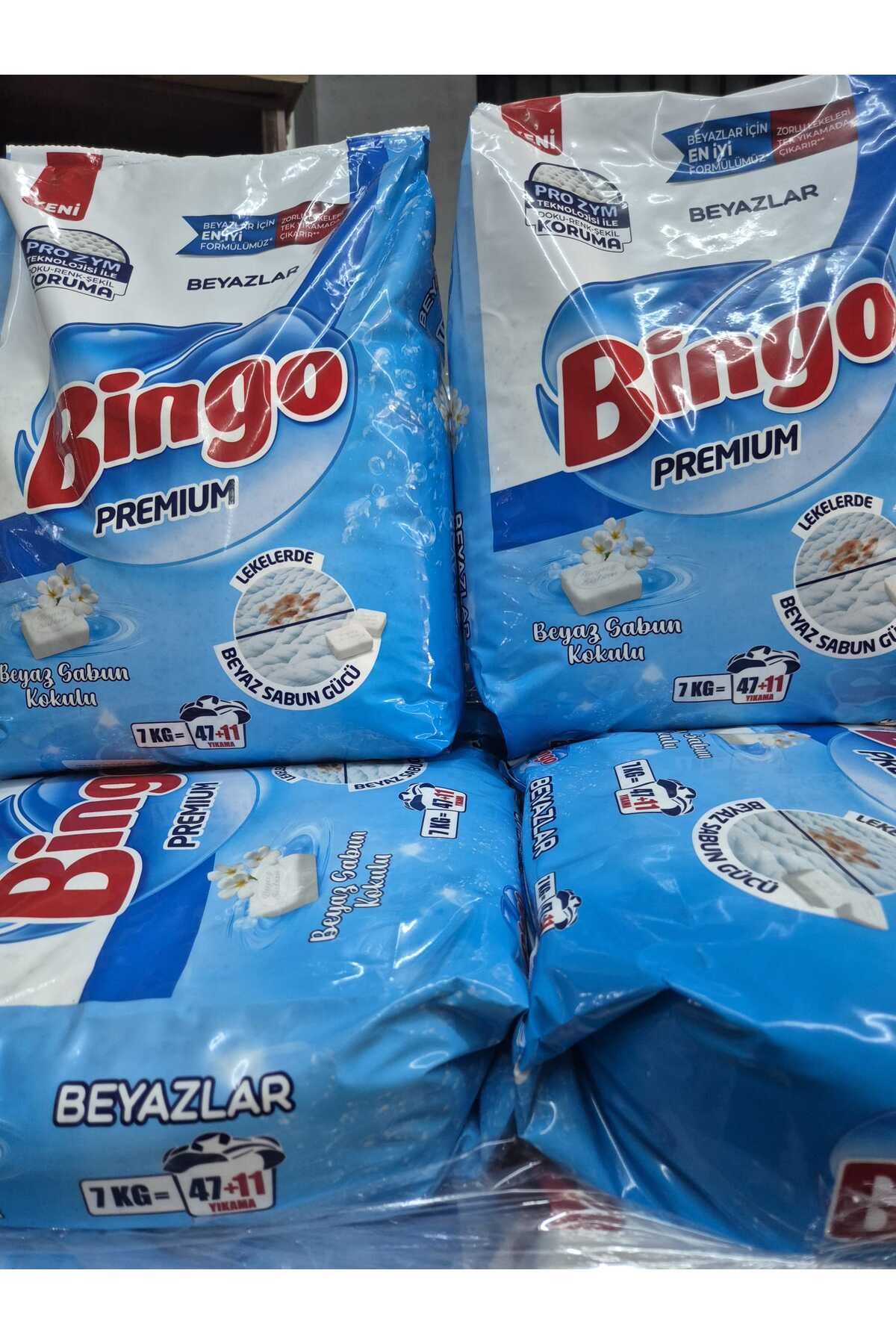 Bingo Premium Toz Çamaşır Deterjanı 7 Kg Beyazlar 2 adet (14 kg)