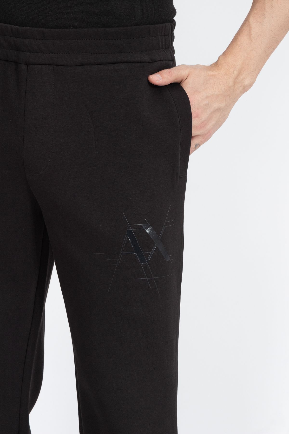 شلوار گرمکن مشکی مردانه لباس شش سیاه اورجینال Armani Exchange
