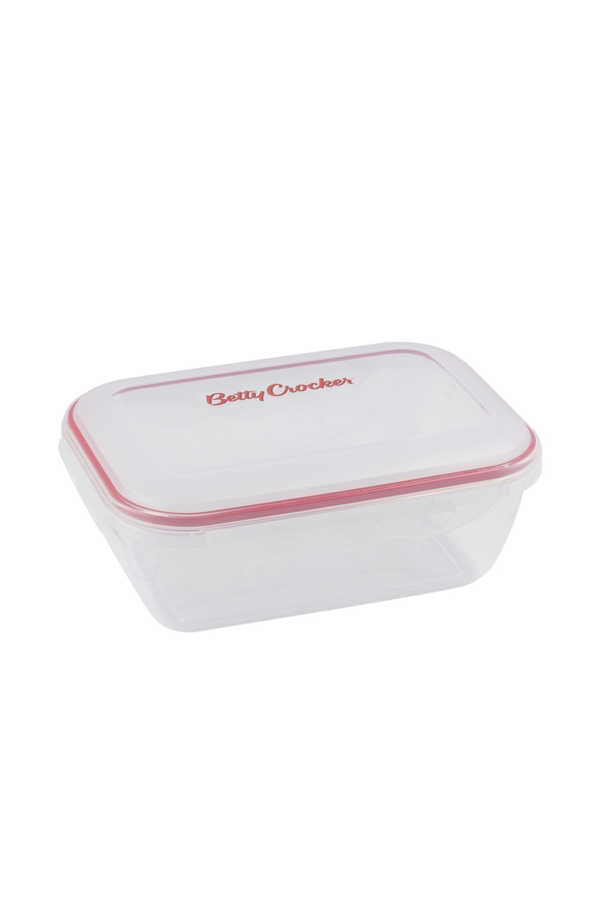 BETTY CROCKER-Rectangular Food Container 2500Ml Transparent and Red 3