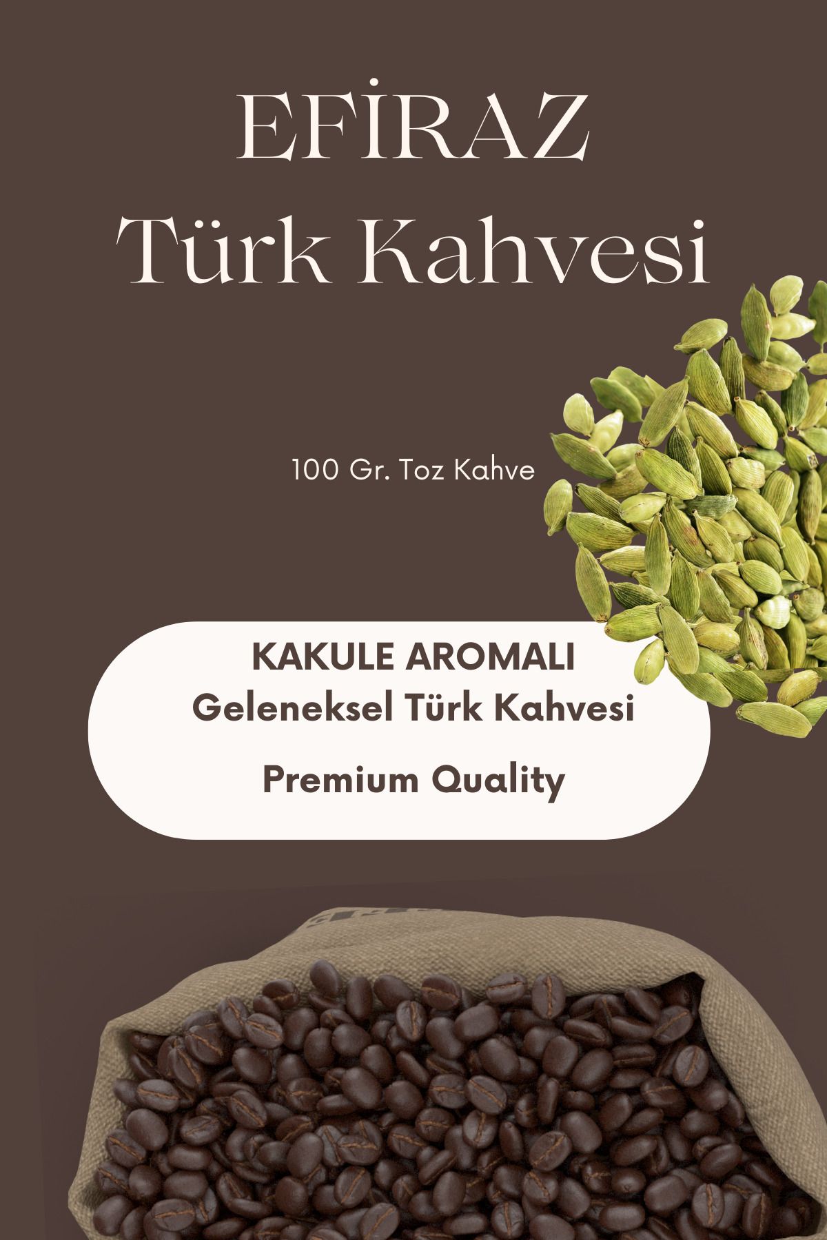 EFİRAZ KAKULE AROMALI TÜRK KAHVESİ 100 Gr.