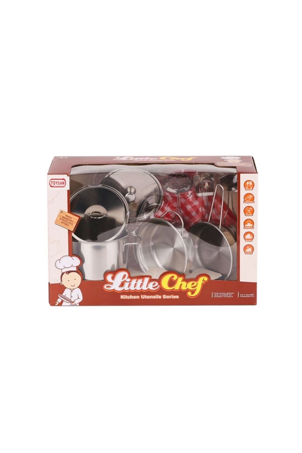 Finetoo Çocuk 668-C1 Küçük Şef Metal Tencere Seti -Toysan Oyuncak
