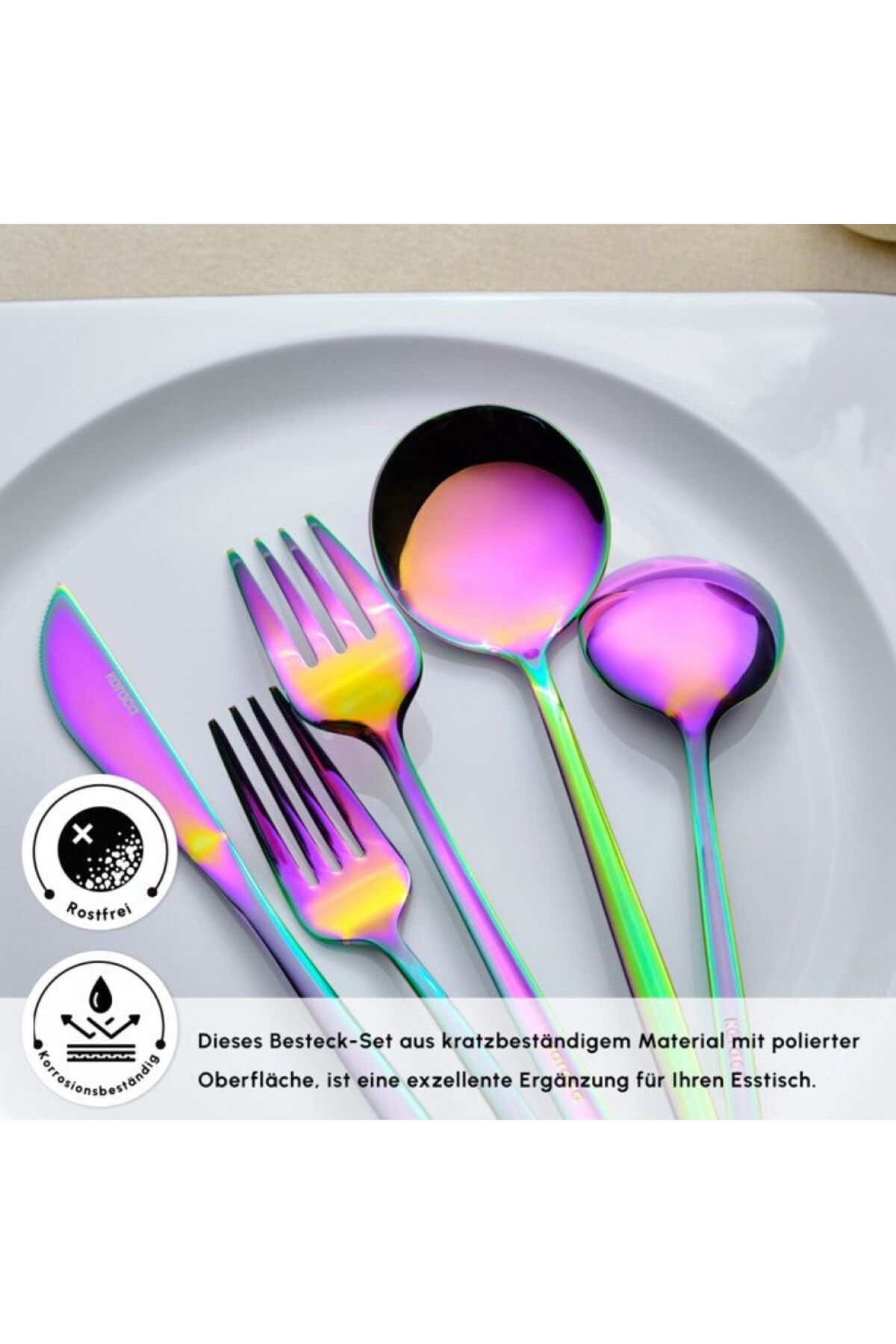 Karaca-Orion Rainbow 12-Personen 60-Teiliges Besteckset 5