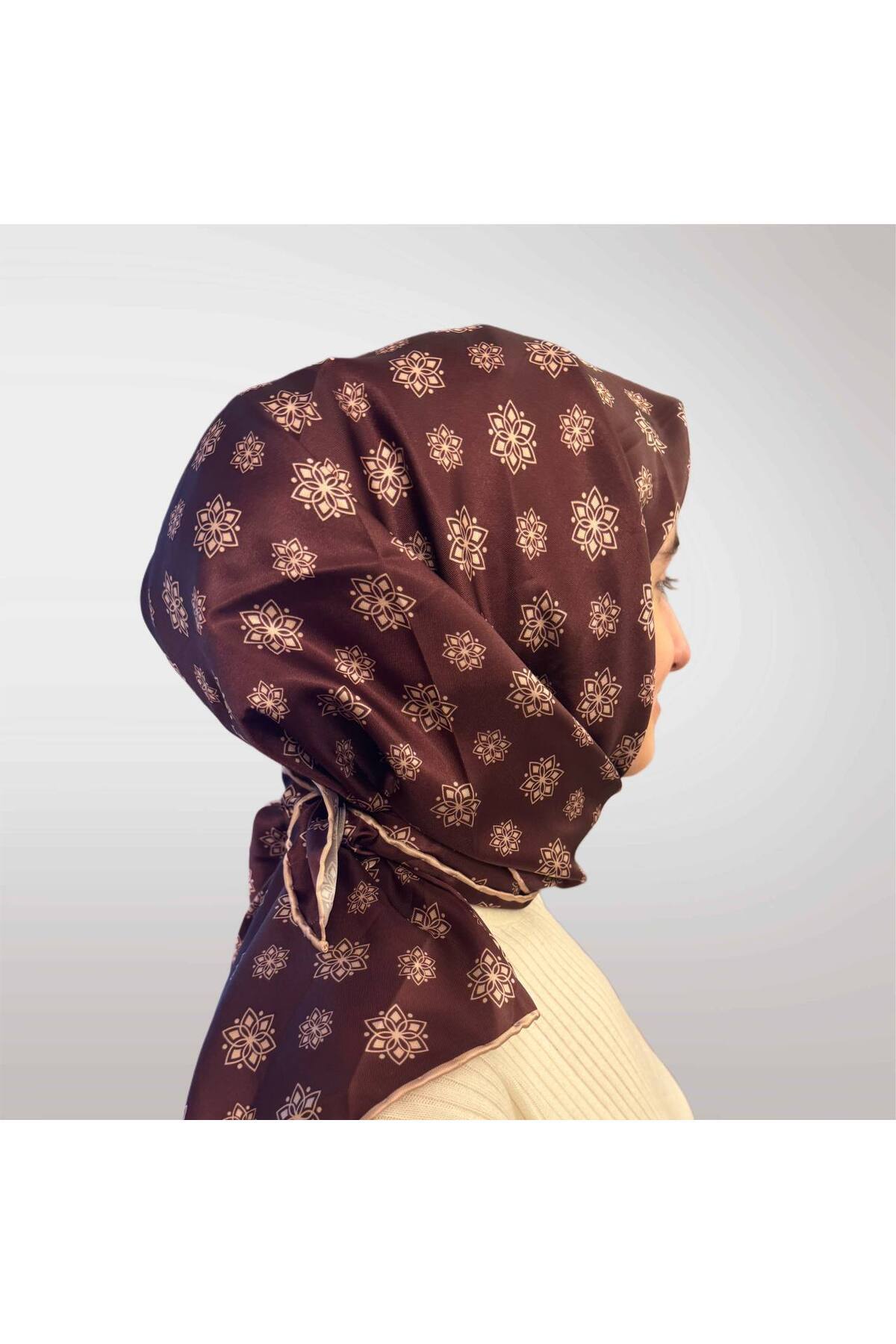 efdal şal eşarp-Monogram Pattern Twill Scarf 3