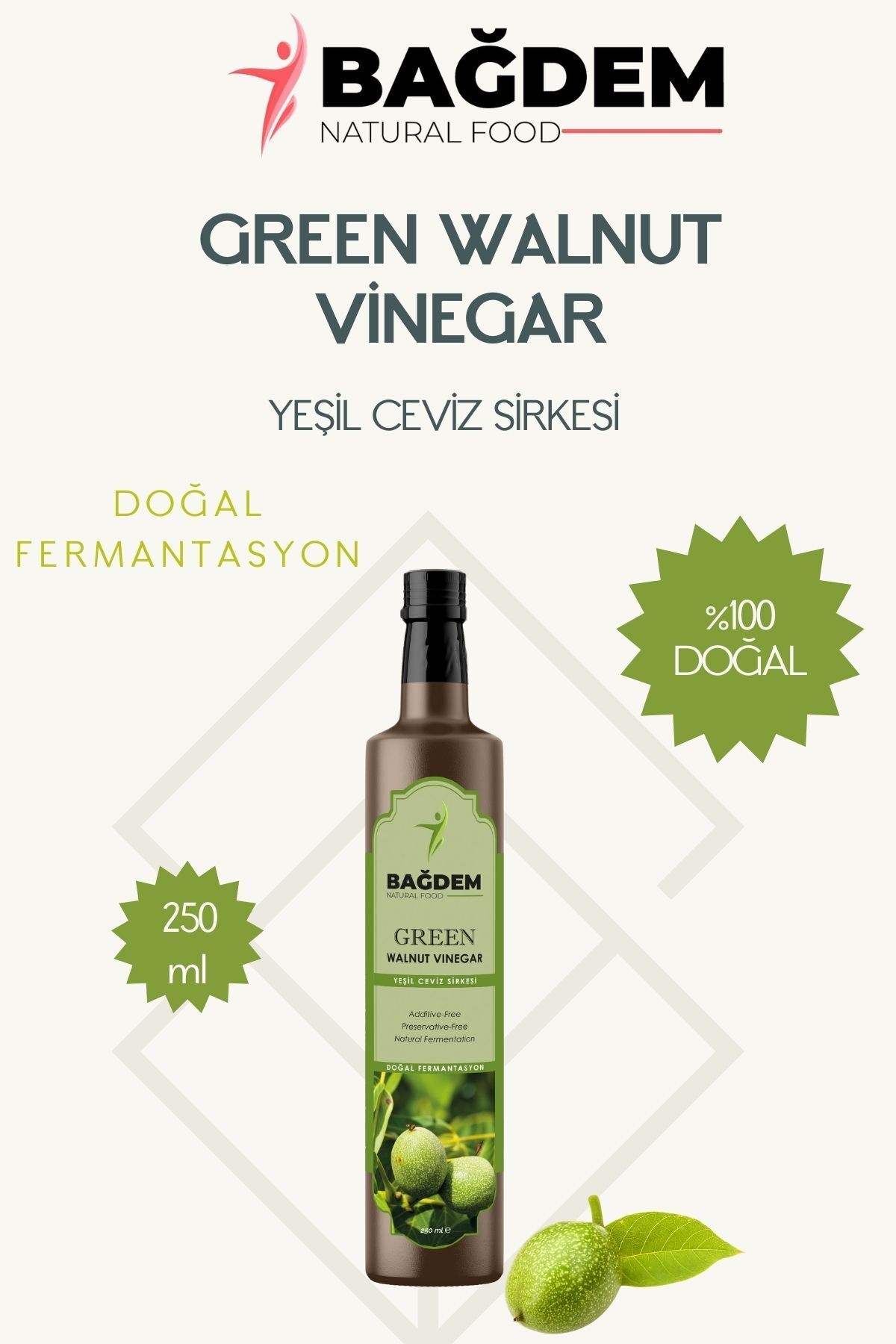 BAĞDEM YEŞİL CEVİZ SİRKESİ 250 ML