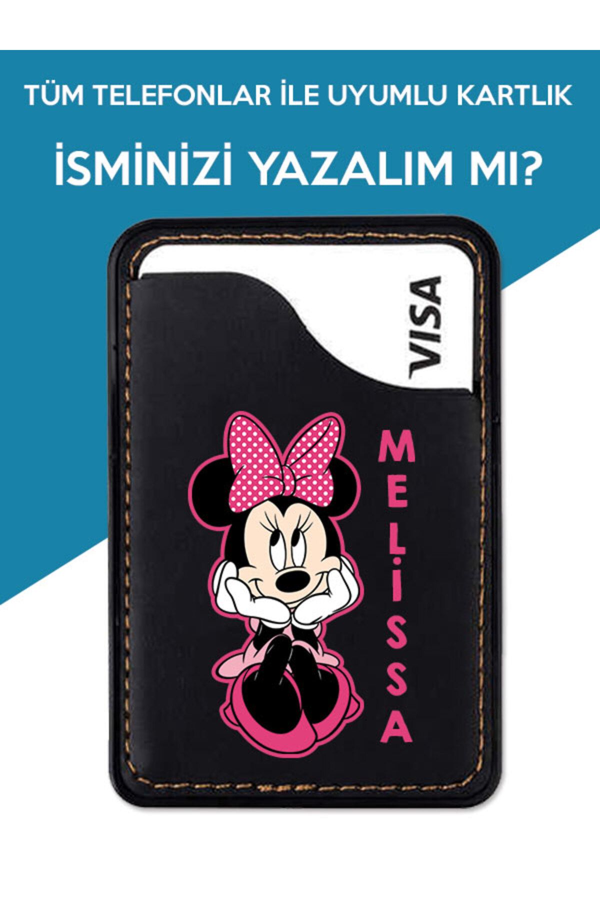 Cekuonline Infinix Zero Note S5 30 40 Pro GT 20 Uyumlu İsim Yazılı 3M Kartlık Kılıf Minnie