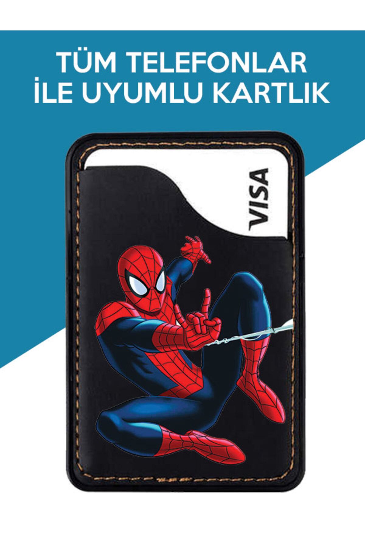 omix X3 X4 X5 X6 X7 X300 X500 X400 X600 X700 Uyumlu Spiders Desenli Deri 3M Kartlık Kılıf