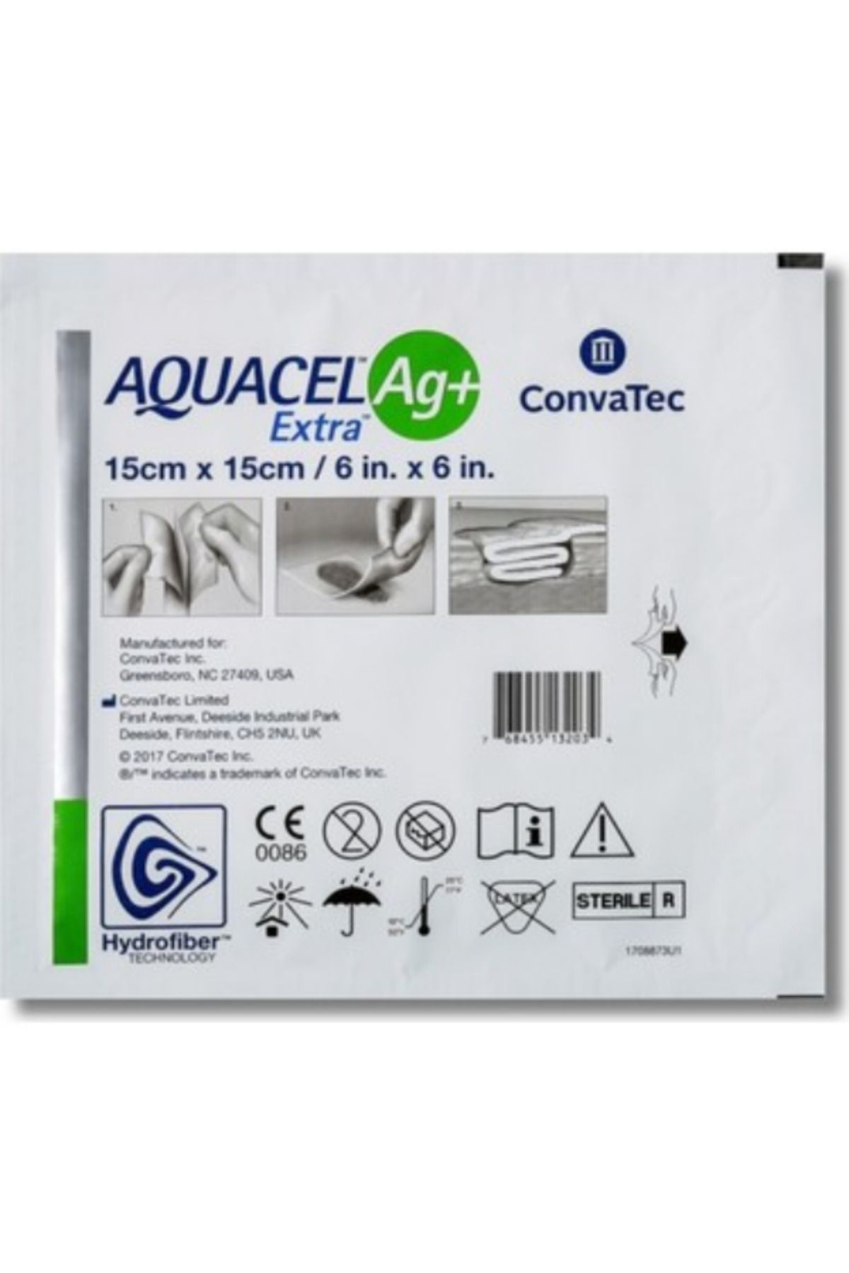 AQUACELL Gümüşlü Hidrofiber Yara Örtüsü 15x15 Cm (adet Fi̇yati)