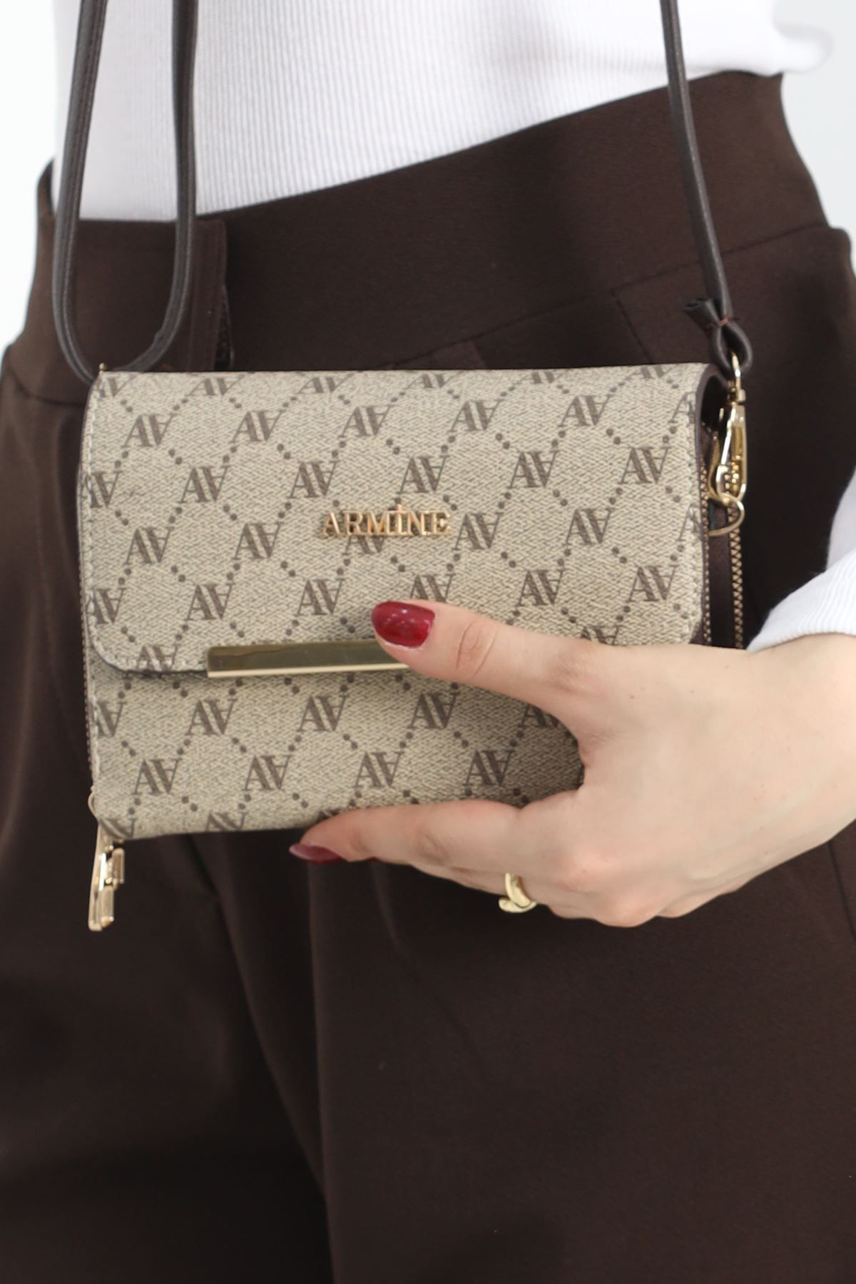 Moka Shopin-Armine Patterned Mokashopin Bag - Mink, 381.1853 4