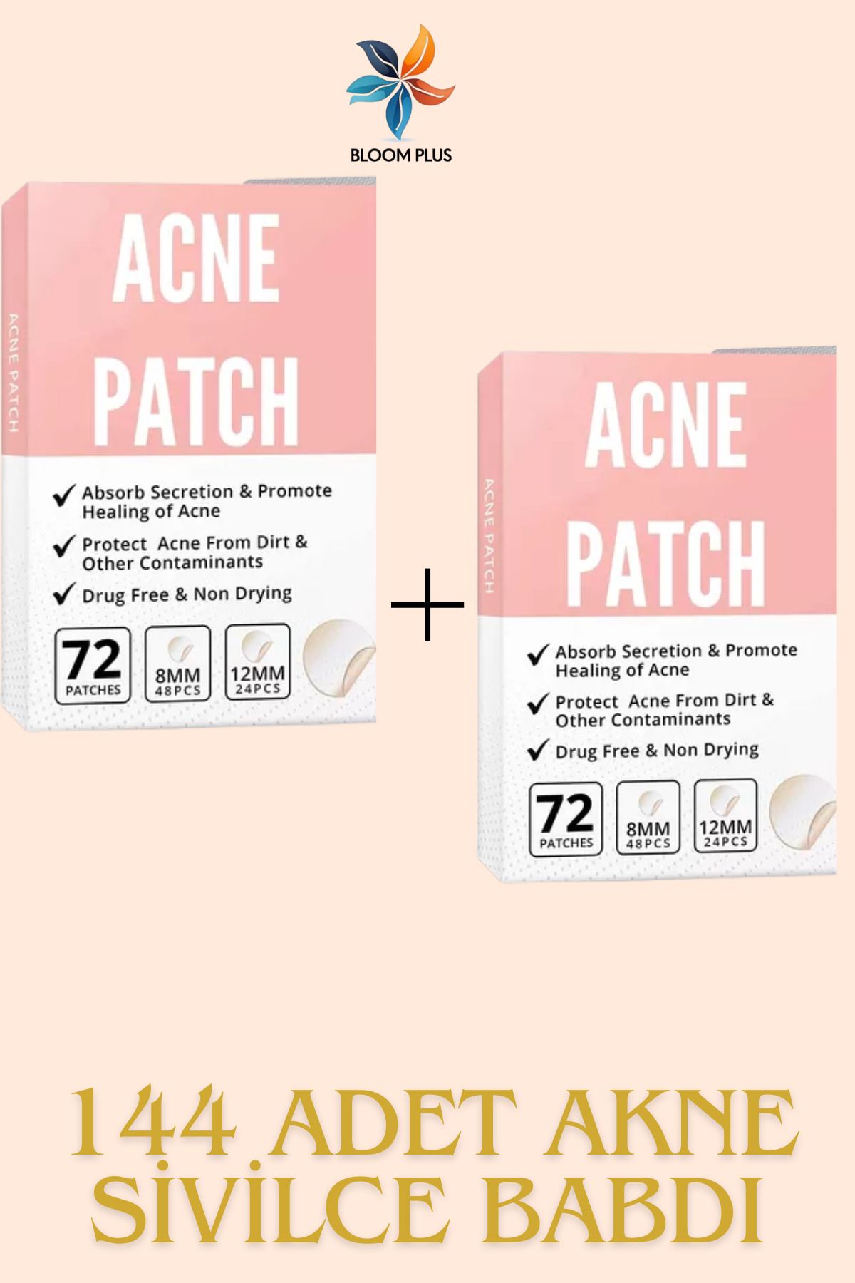 bloomplus 144 Adet 2 Paket Sos Band Ve Bandı BPHZT079 Pimple Patch 72 Patch