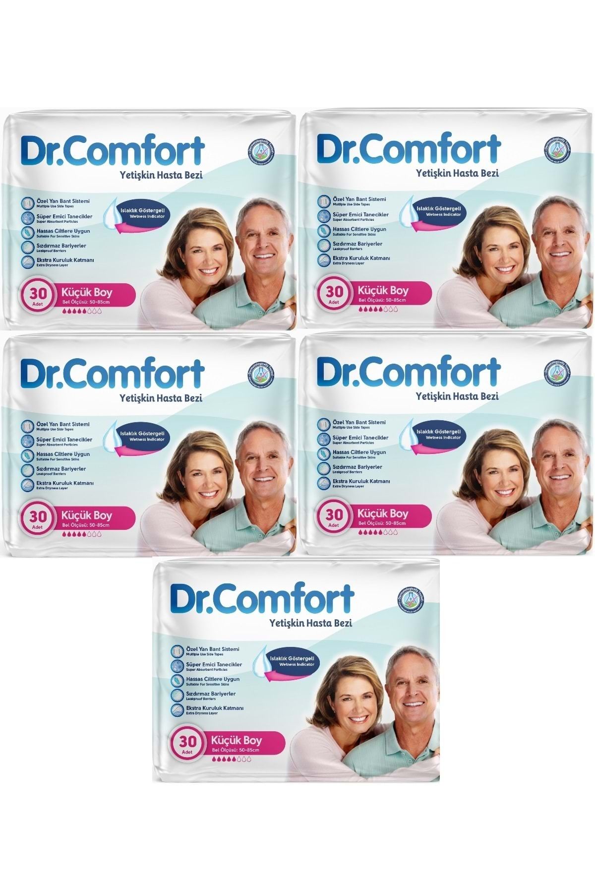 Dr.Comfort Yetişkin Hasta Bezi Bel Bantlı Tekstil Yüzeyli S - Küçük - Small 150 Adet (5PK*30)