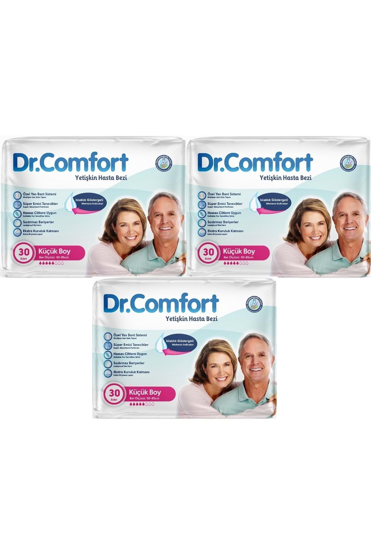 Dr.Comfort Yetişkin Hasta Bezi Bel Bantlı Tekstil Yüzeyli S - Küçük - Small 90 Adet (3PK*30)