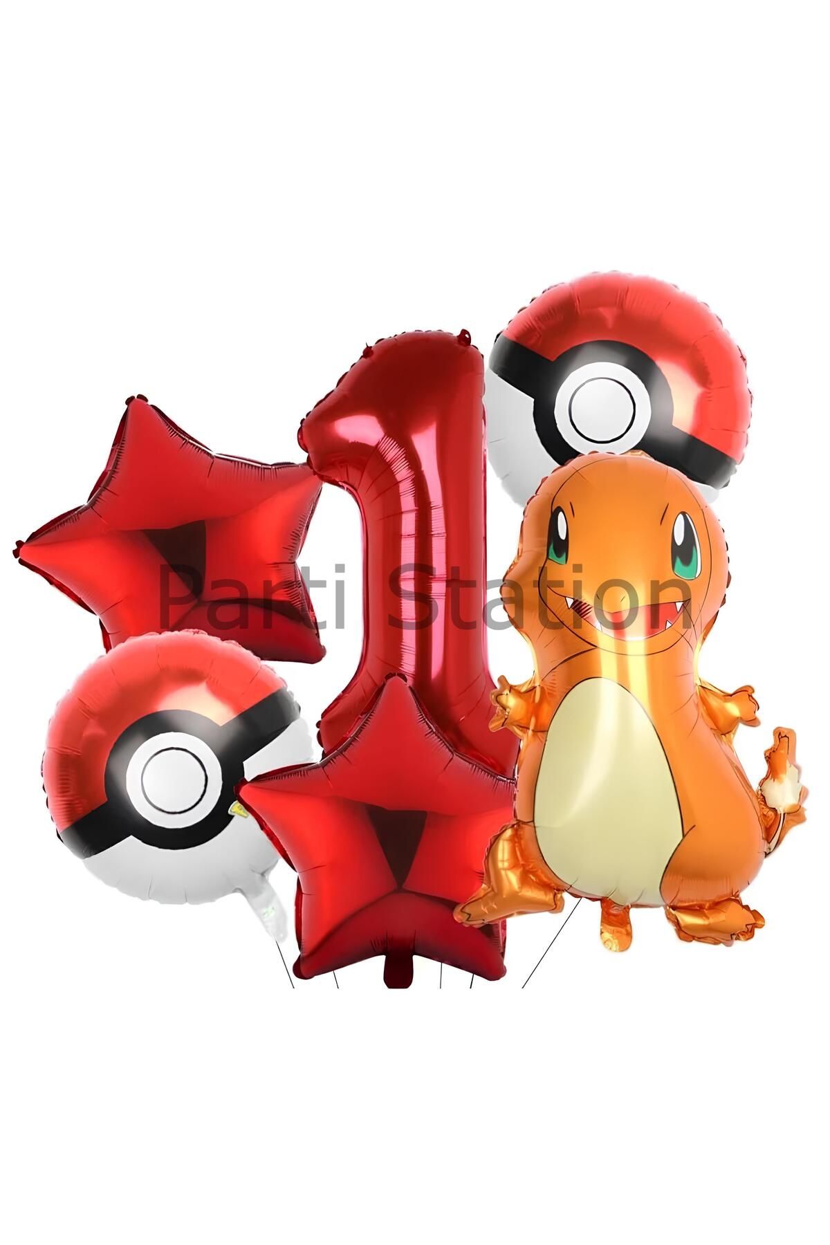 Parti Station-Pokemon Charizard Concept 1 Year Birthday Foil Balloon Set 1