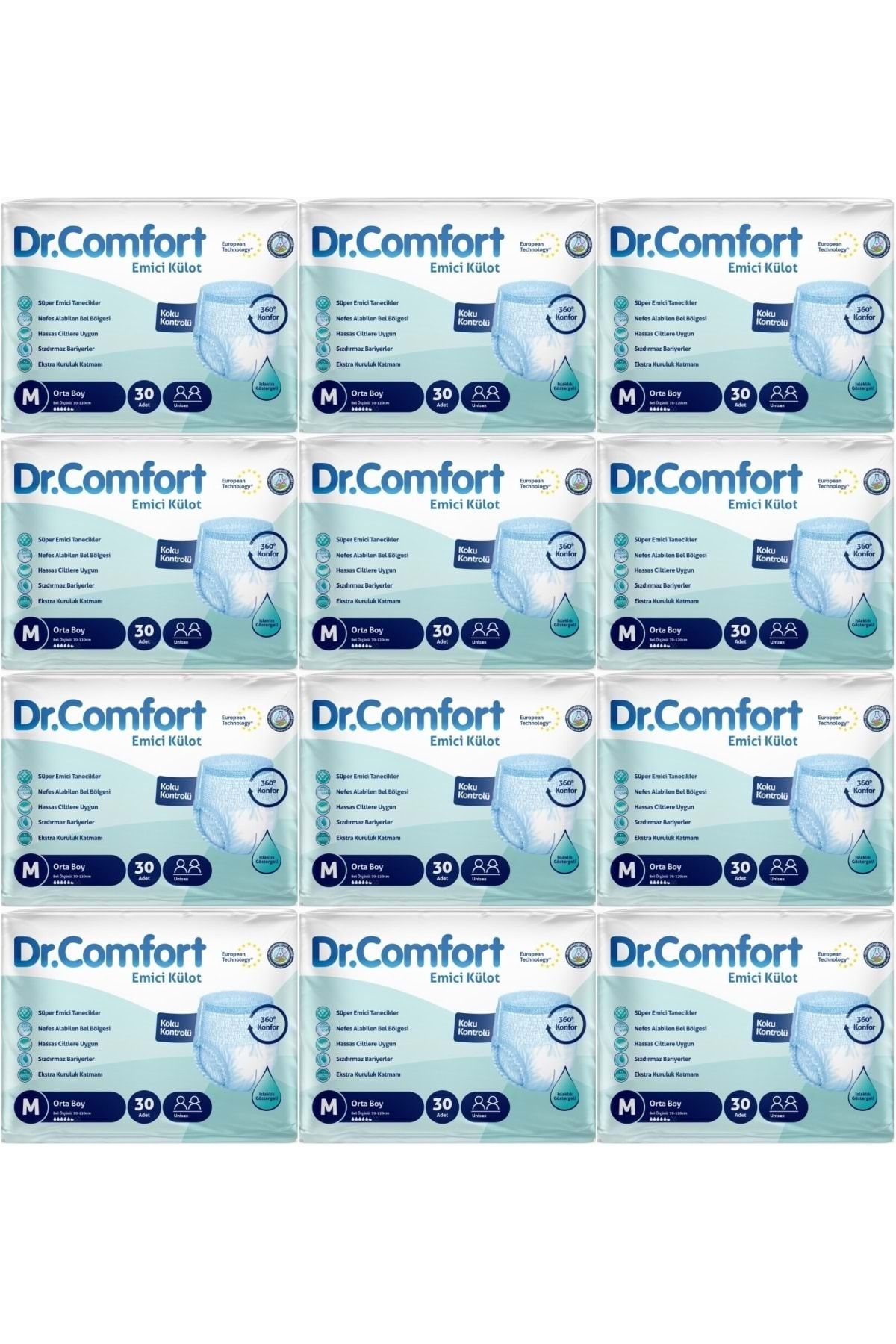 Dr.Comfort Hasta Bezi Yetişkin Emici Külot M-Orta 360 Adet (12PK*30)