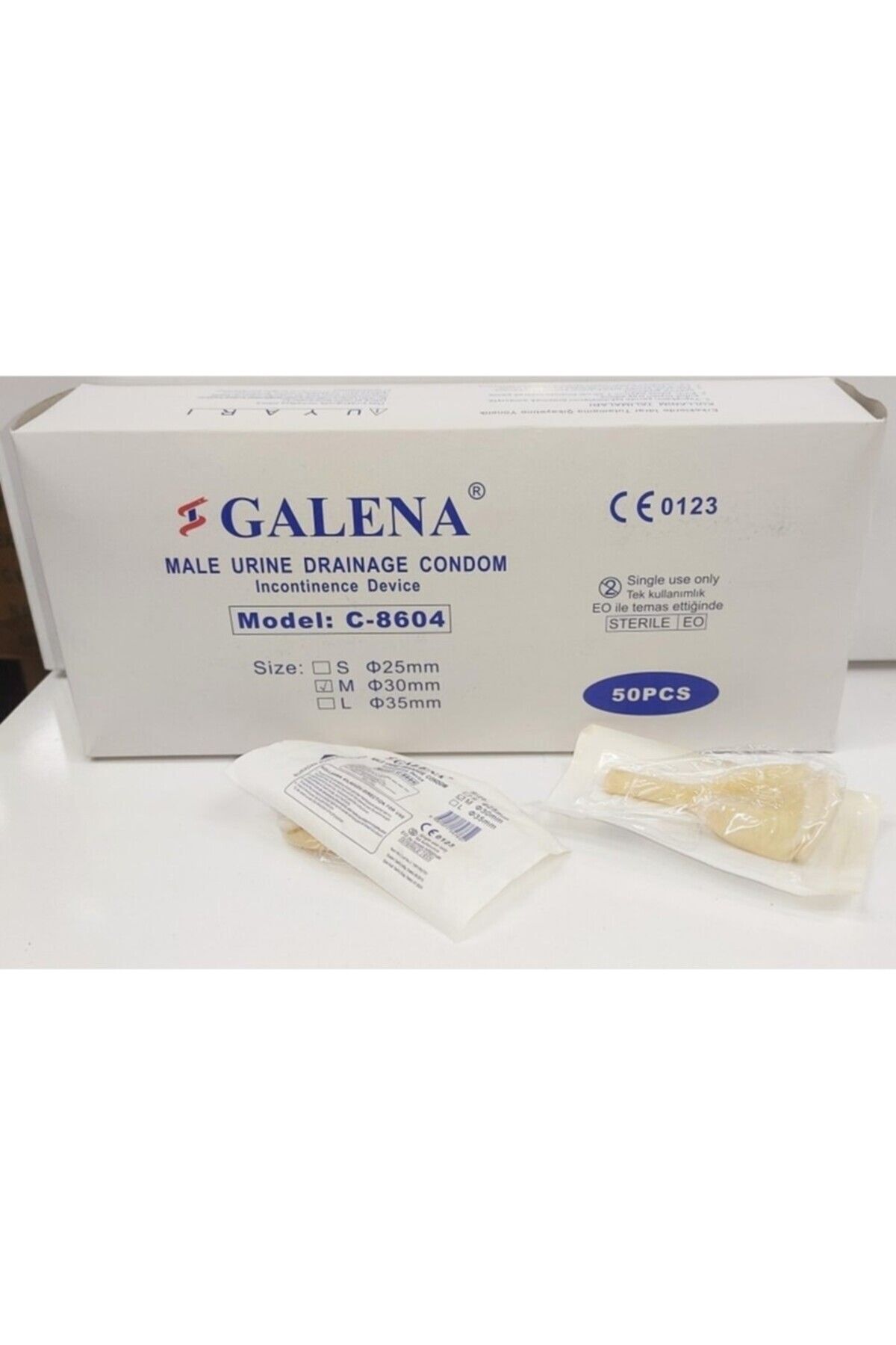 Galena 25 ADET GALENA PREZERVATİFLİ SONDA S BEDEN 25 MM