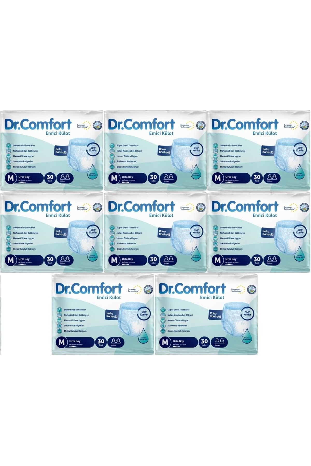 Dr.Comfort Hasta Bezi Yetişkin Emici Külot M-Orta 240 Adet (8PK*30)