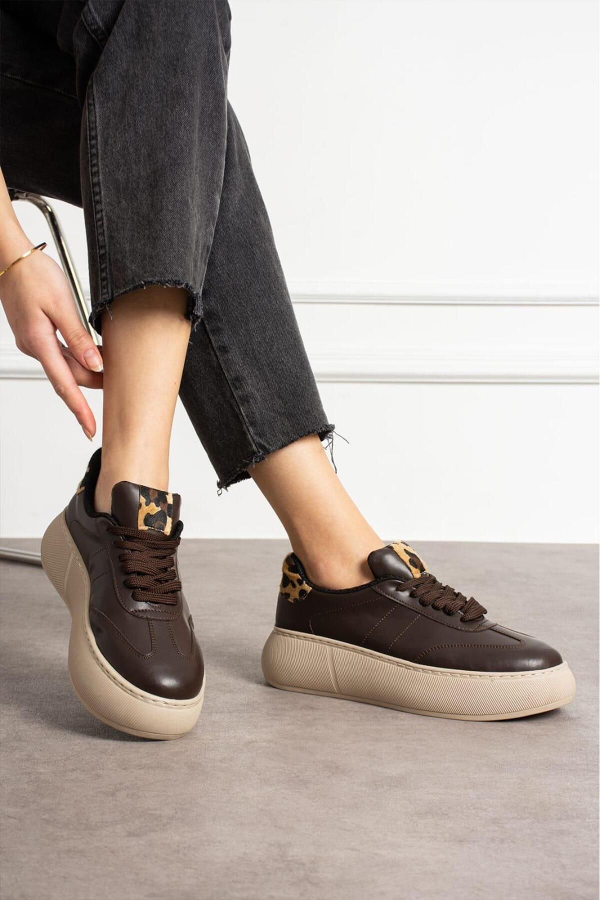 BeBeQ Store-Heets Brown Skin Women's Sneakers 2
