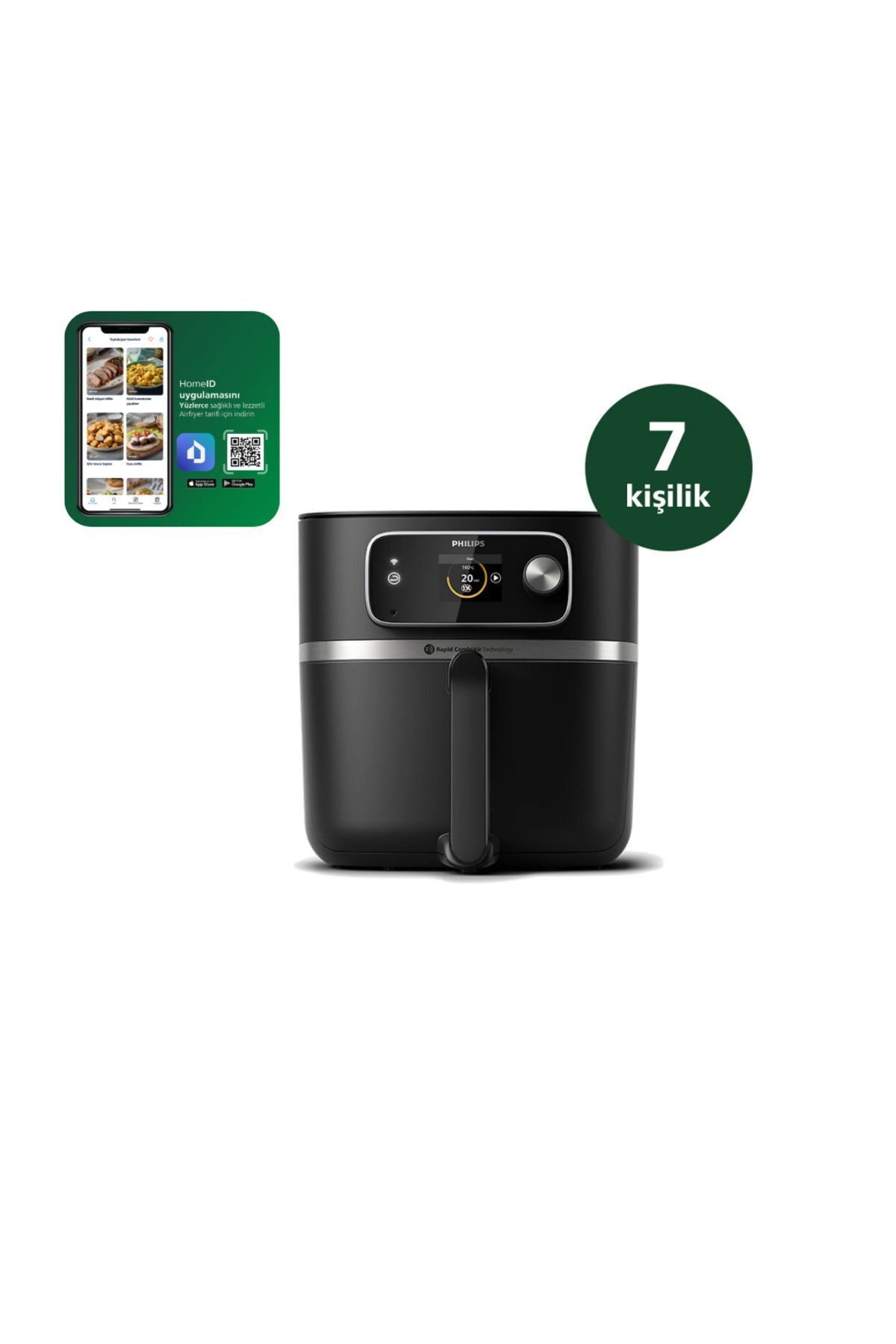 Philips Ultra Lüks Airfryer XXL Connected, Gıda Termometreli, 2 kg, 8.3 L Kapasite 2200W Güç