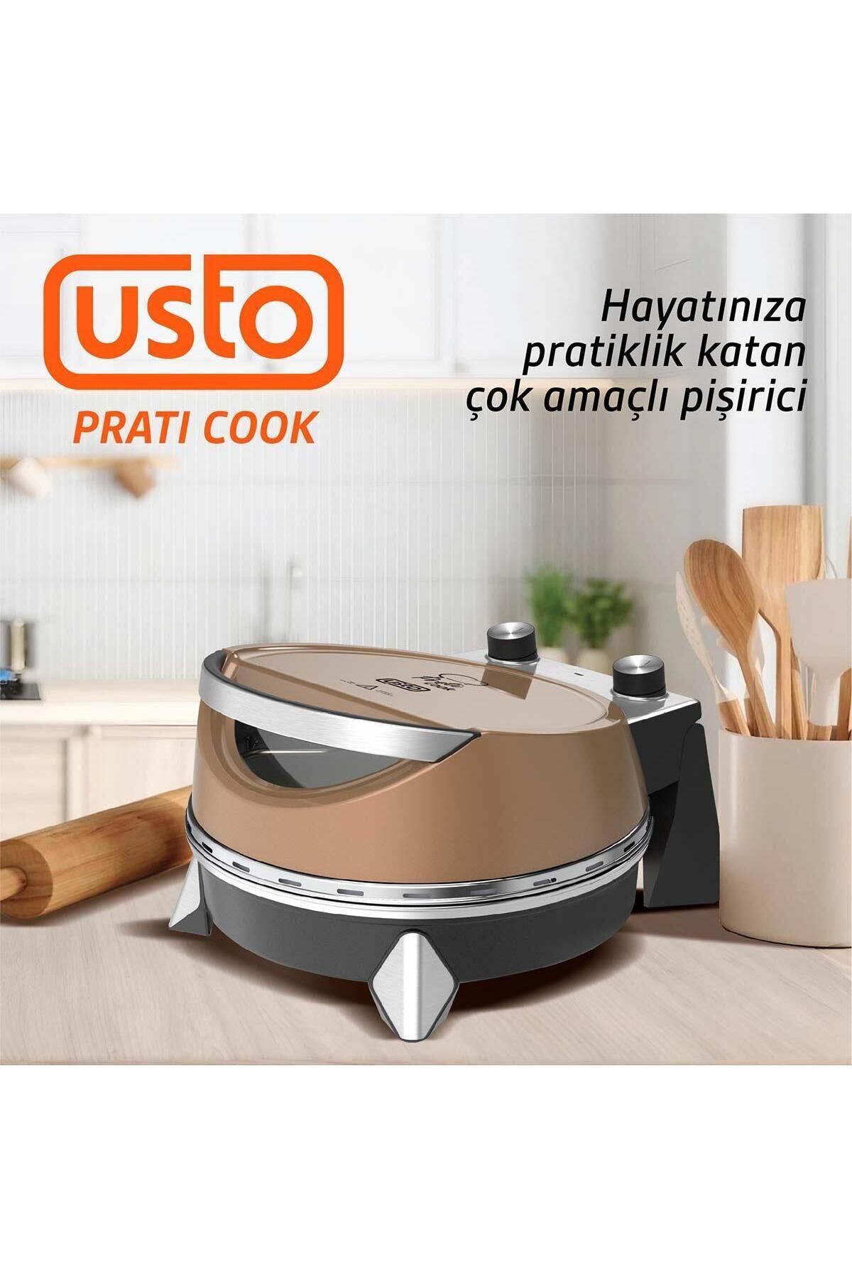 Usto 2860 Prati Cook Çok Amaçlı Pişirici Bronz