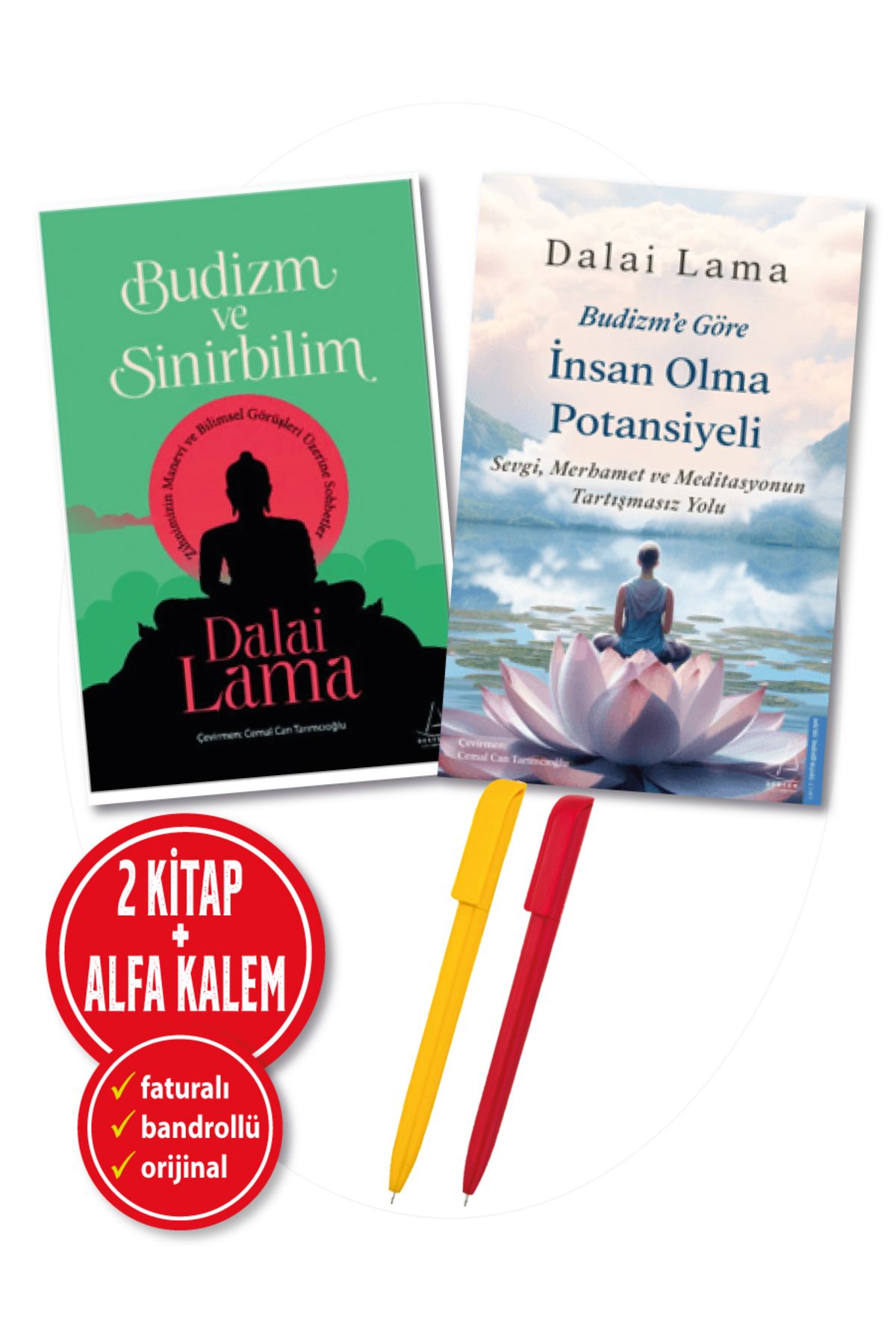 Destek Yayınları Alfa Kalem+Dalai Lama 2 Kitap Set (Budizm’e Göre İnsan Olma Potansiyeli+Budizm ve Sinirbilim)-Destek