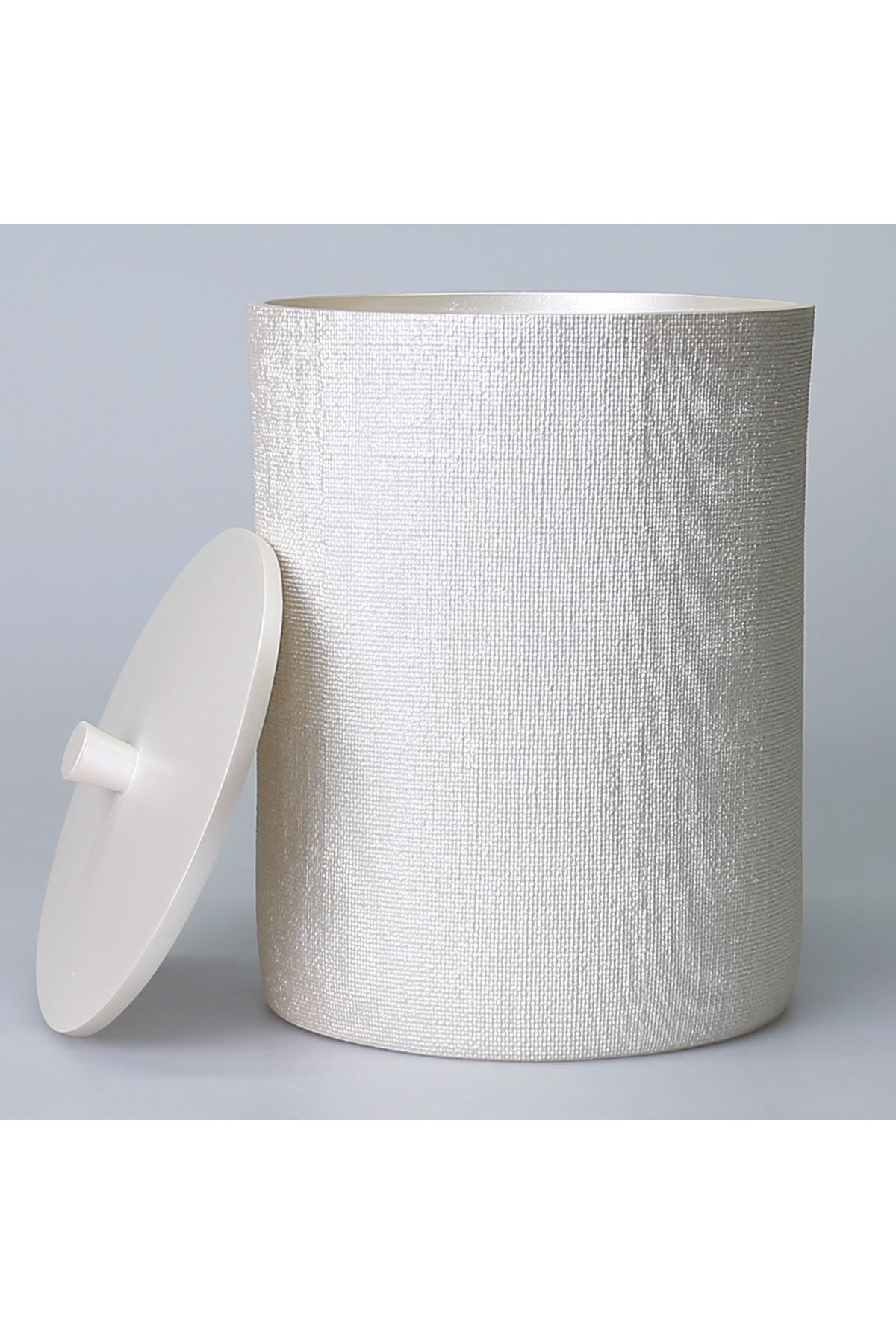 Selim-Linen Trash Can with Pearl Detail 2