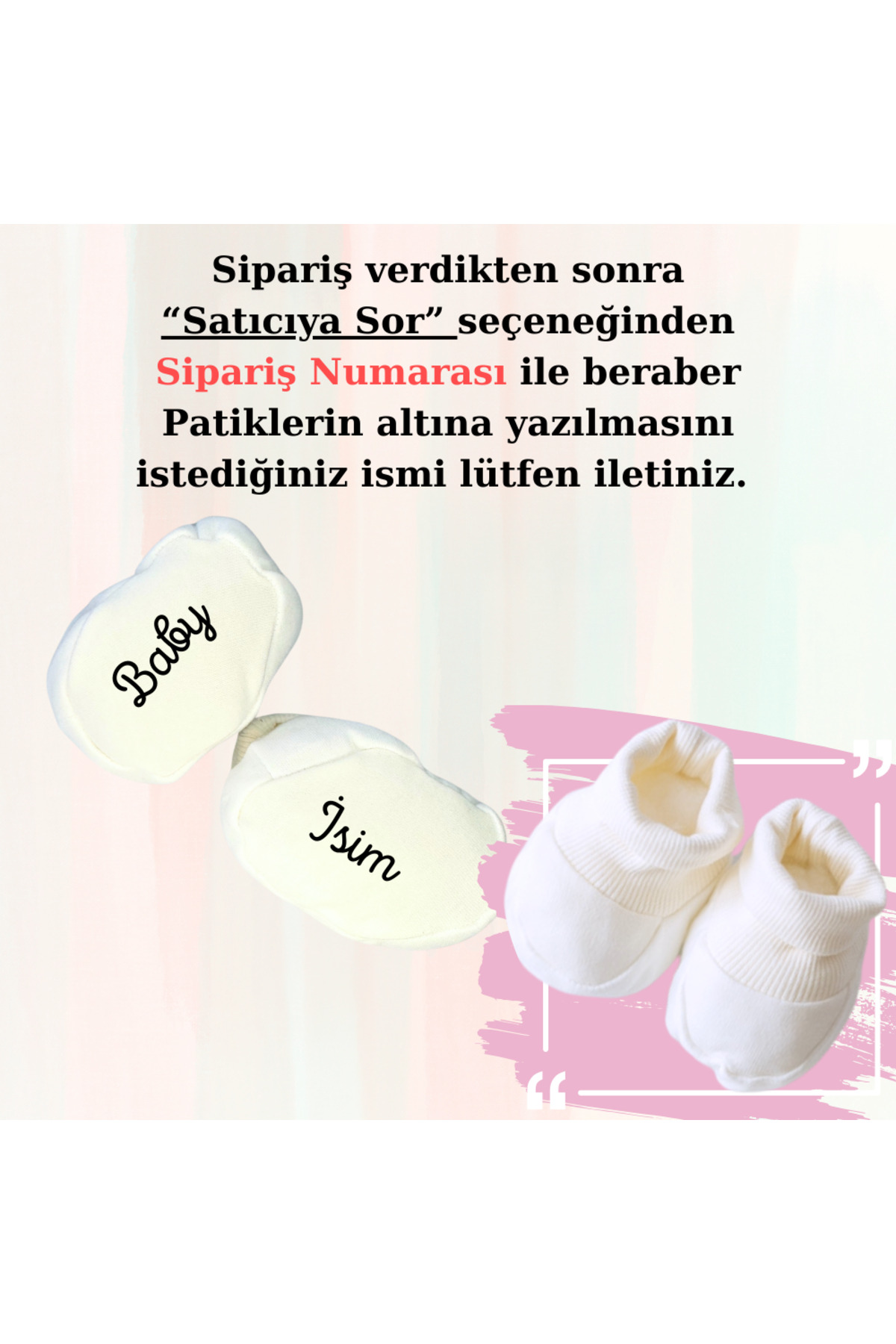 Mama Yoyo Baby Kids Yenidoğan Bebek Hediye Seti Gökkuşağı 4 Parça - Isme Özel %100 Pamuk Bebek Hediyesi fotoğrafı 2 (önizleme)