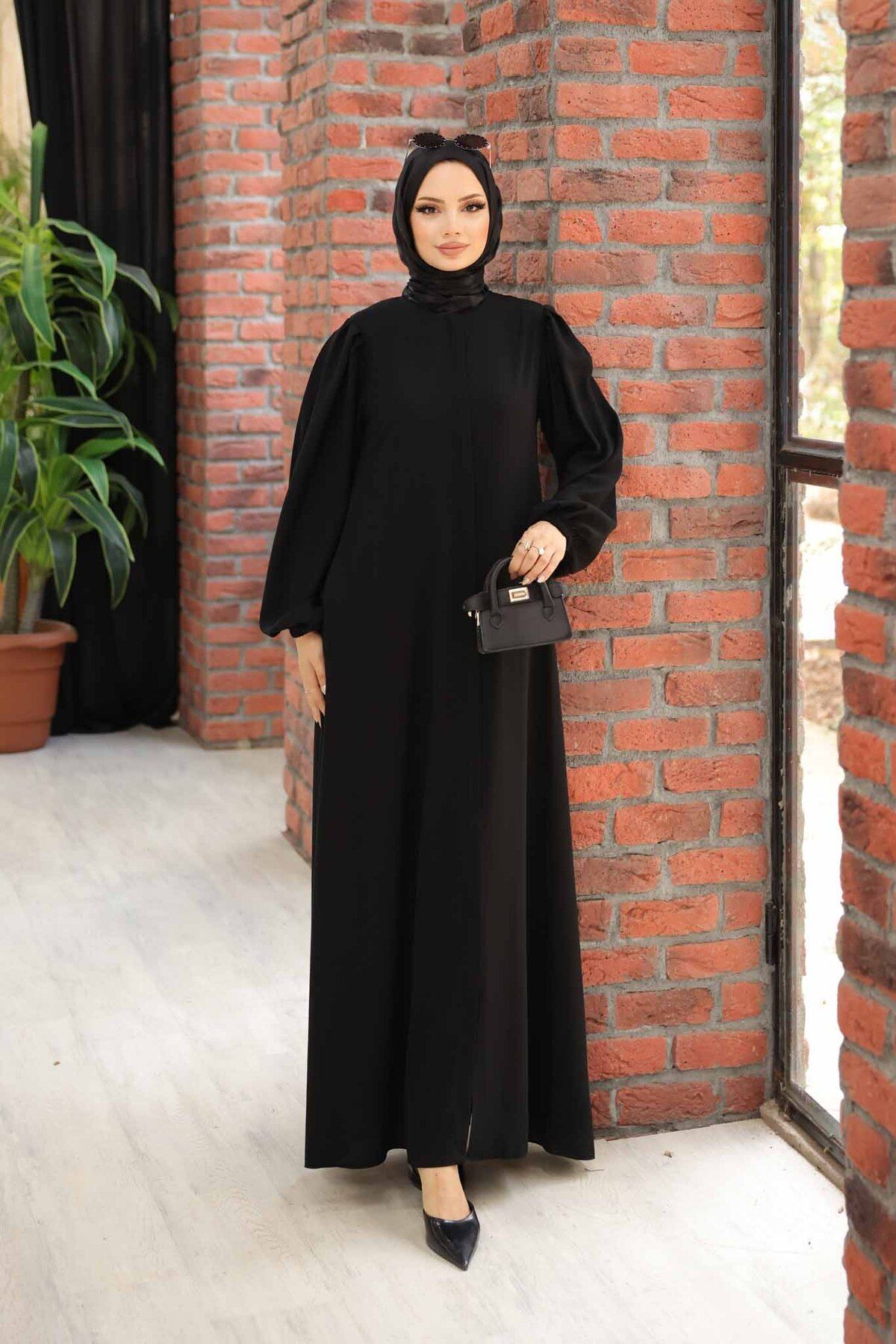 آستین بادکنک ابریشم nevmira مدینه Abaya Abaya 4002