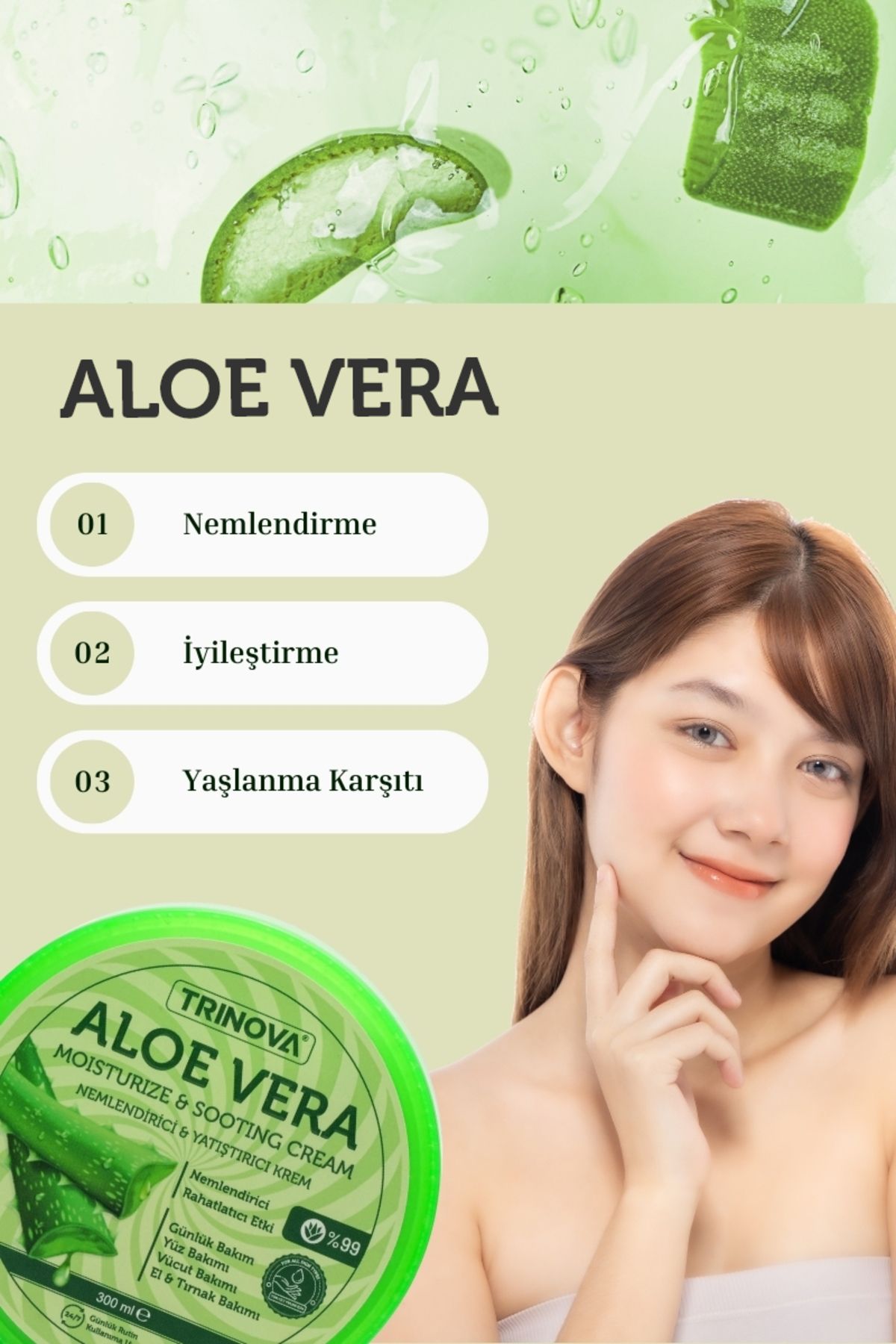 Trinova-Cream Alovera - Moisturizing and Relaxing 8
