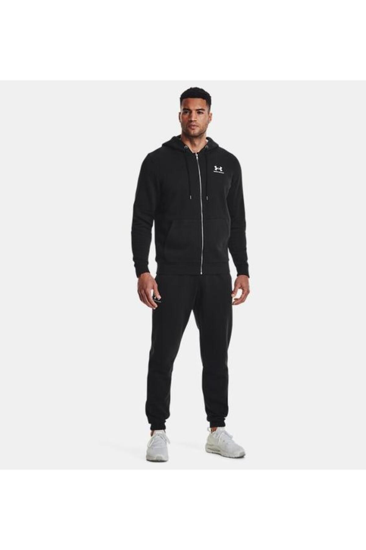 شلوار گرمکن مشکی مردانه لباس سیاه پوست شش 3882 001 UA Essential Fleece Jogger Under Armour