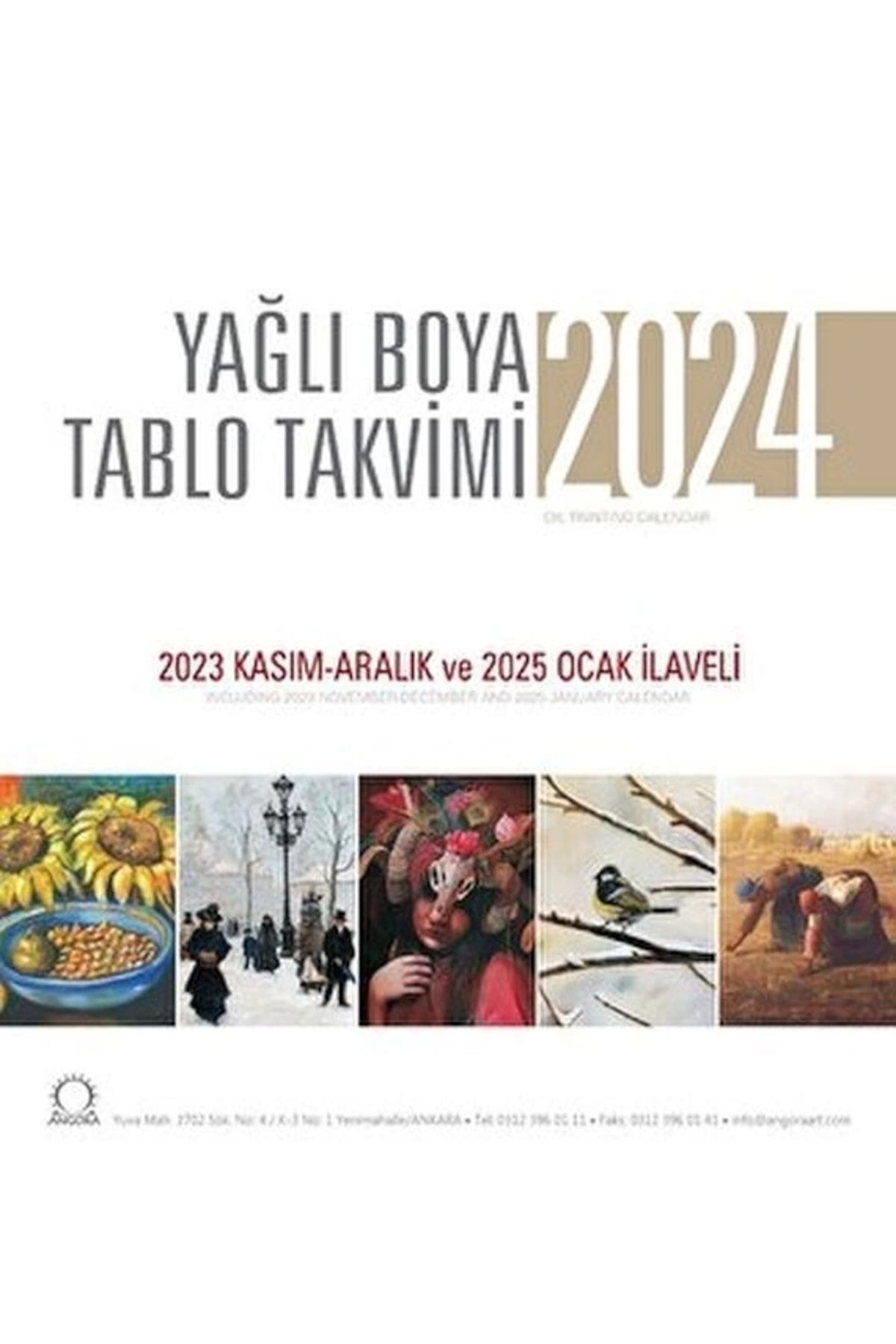 Angora Yayıncılık Yağlı Boya Tablo Takvimi 2024 Duvar Takvimi