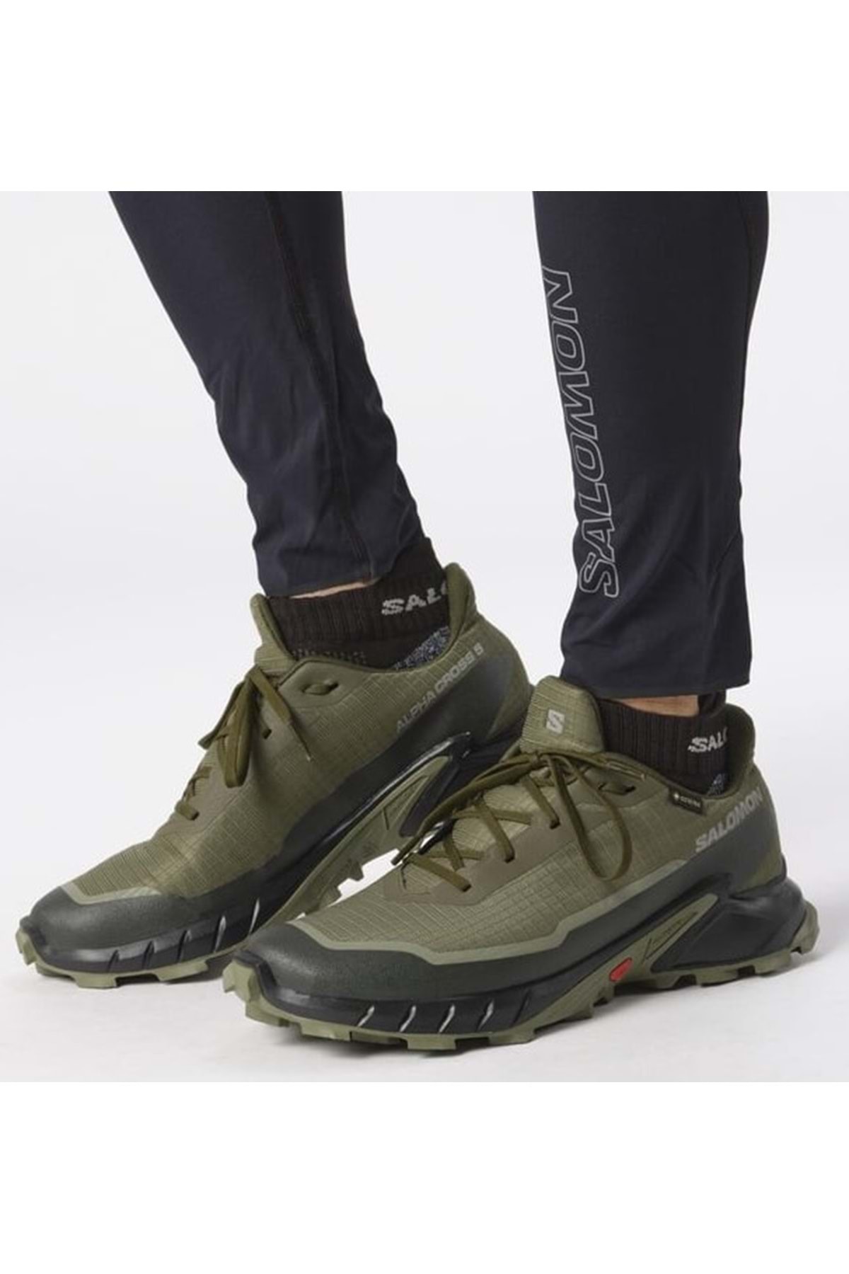 سالومون کفش دویدن مردانه در فضای باز Alphacross 5 Gtx Gore-Tex® L47310300 KHAKI