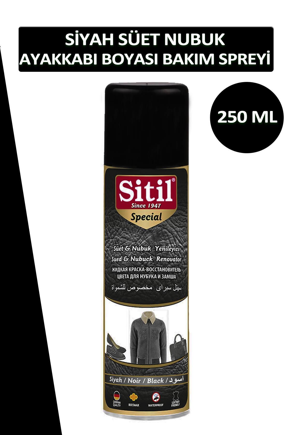 SİTİL Siyah Süet Nubuk Ayakkabı Boyası Bakım Spreyi 250 ml