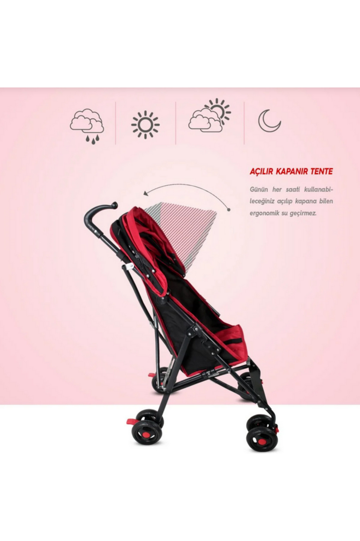 babydoor Rival Rv108 Tokyo Hafif Baston Bebek Arabası fotoğrafı 3 (önizleme)