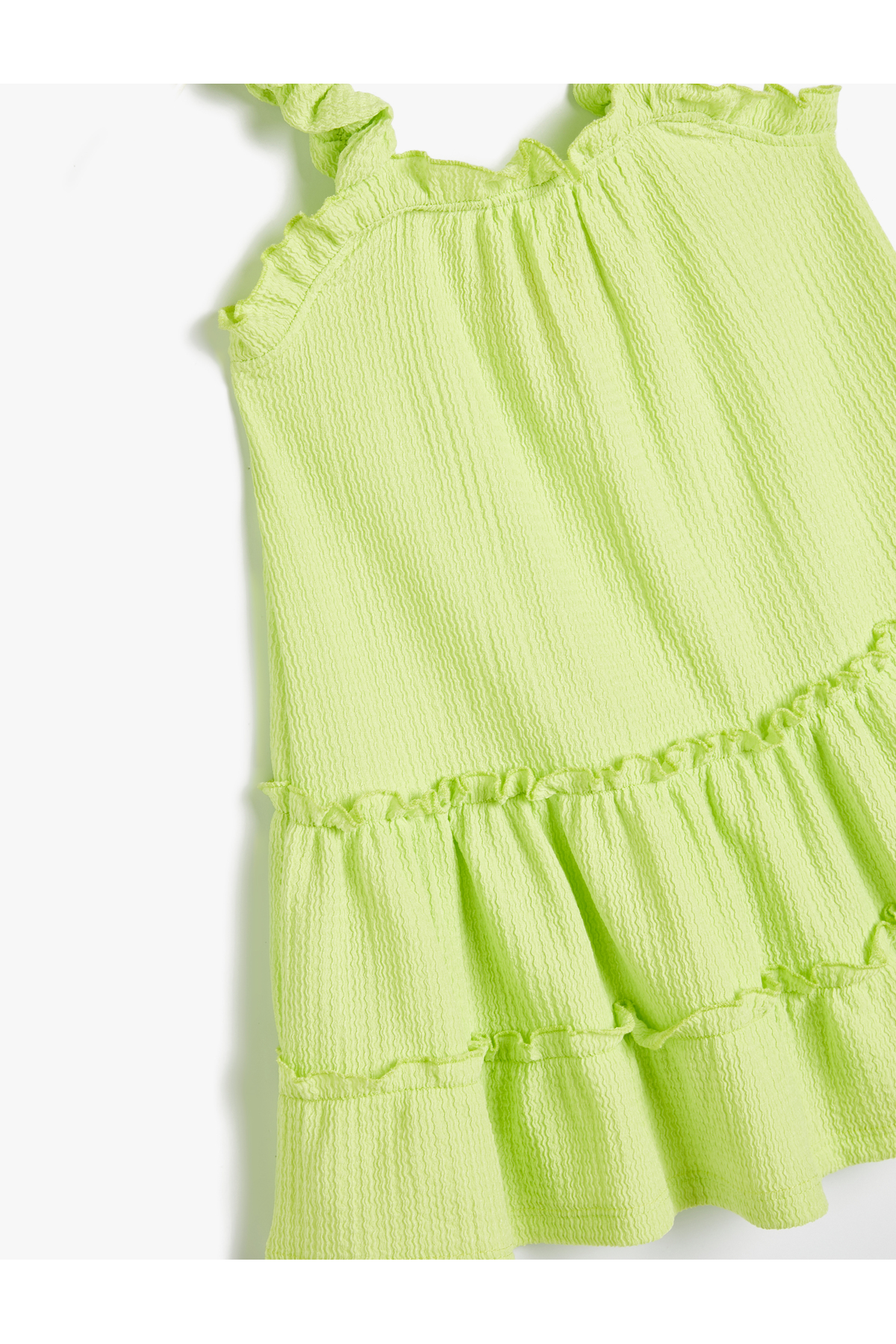 Koton Askılı Elbise Fırfırlı Detaylı Katlı fotoğrafı 3 (önizleme)