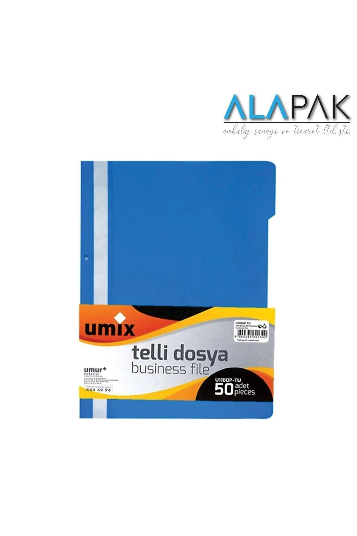 Genel Markalar UMUR UMİX A4 TELLİ DOSYA 50 Lİ MAVİ