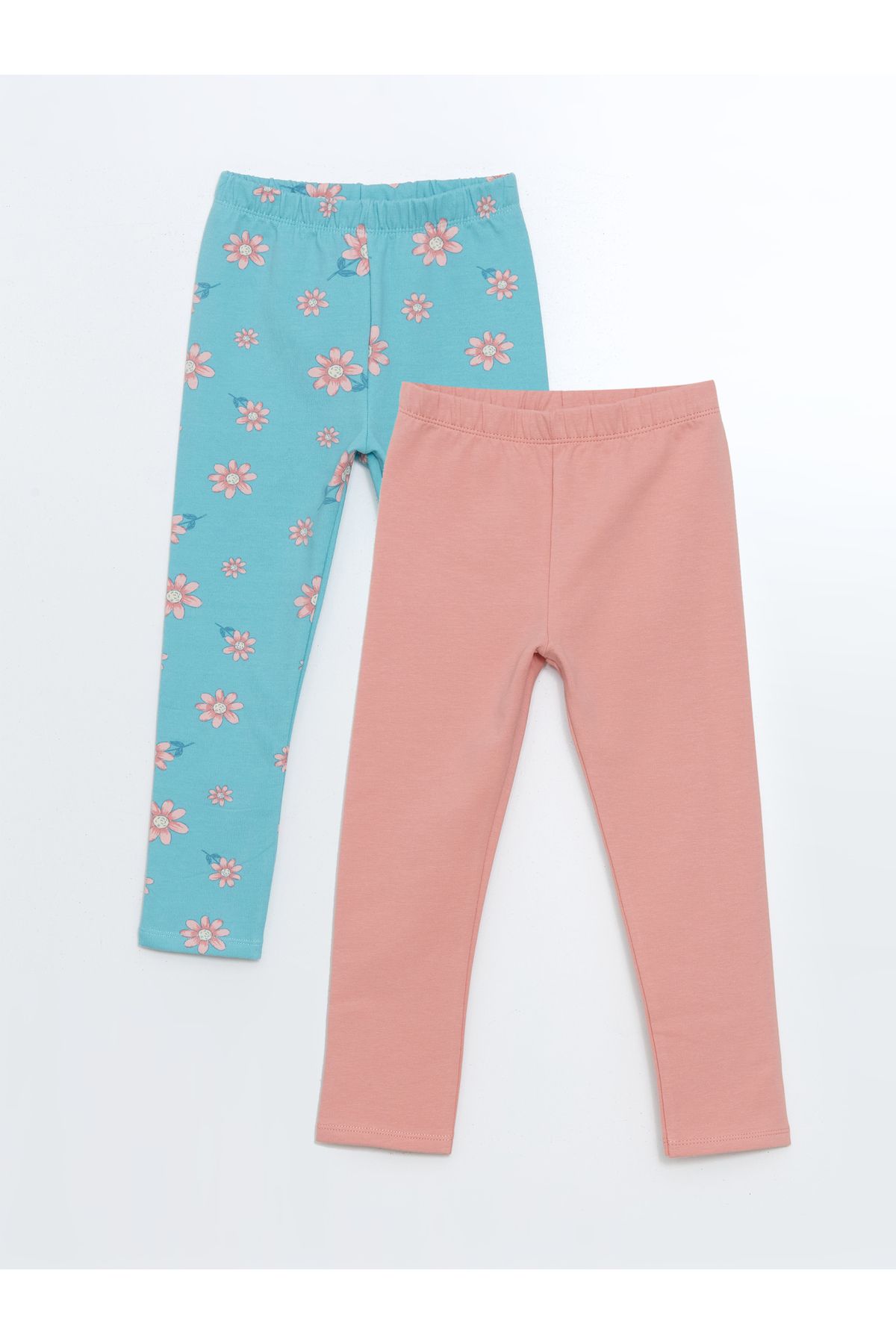 LC Waikiki Dziewczęce Legginsy Z Kwiatowym Wzorem I Elastyczną Talią, 2-częściowe Kobieta - 2–4 years