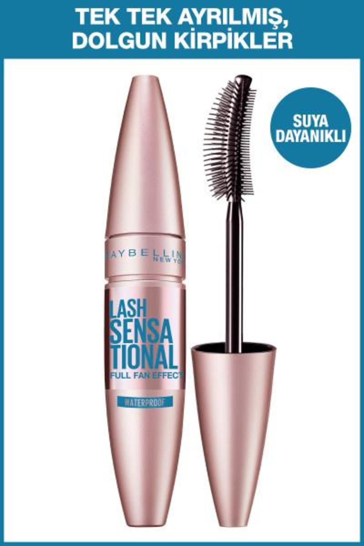 Maybelline New York Lash Sensational Yelpaze Etkili Suya Dayanıklı Siyah Waterproof Maskara