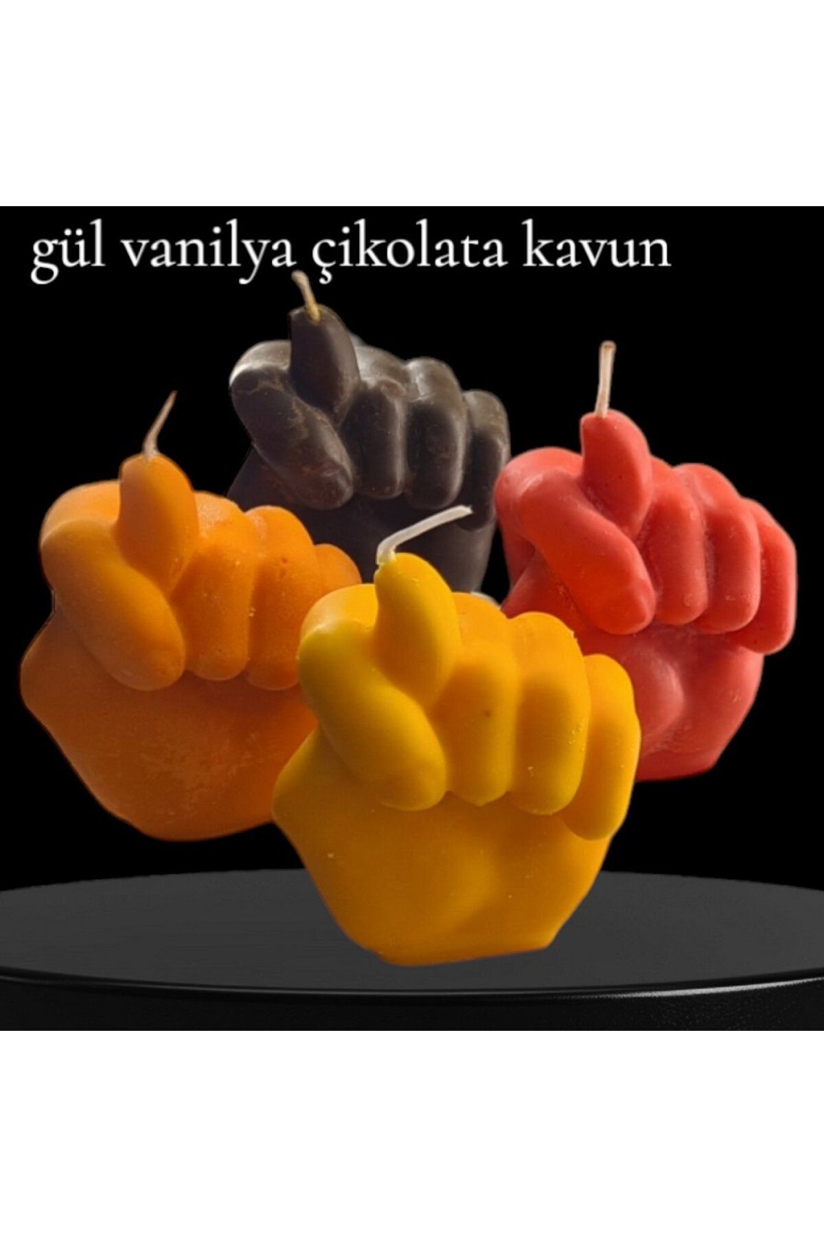 DEKORANLA Renkli doğal dekoratif mum, çikolata gül, vanilya ve kavun kokulu tasarım
